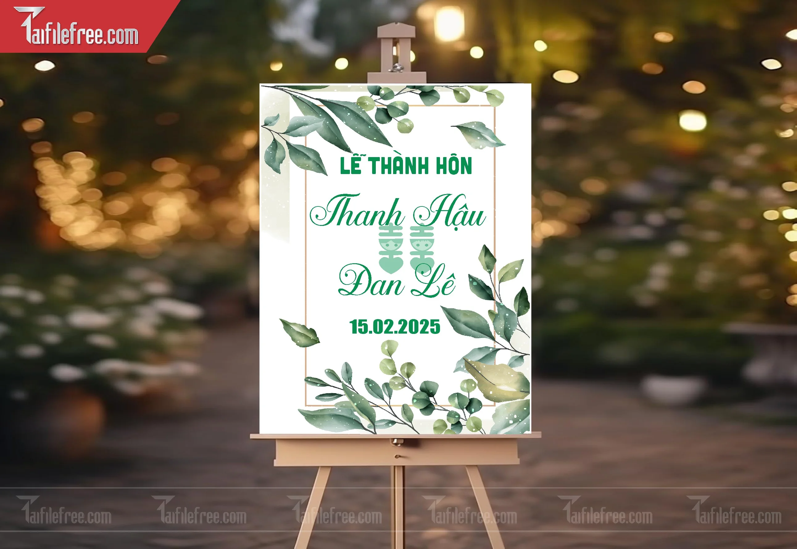 File Thiết Kế Bảng Welcome Tiệc Cưới BC17