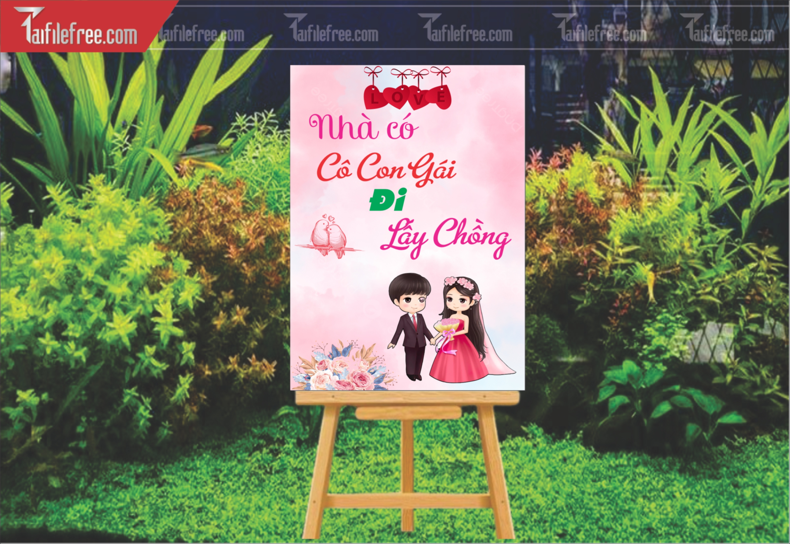 File Thiết Kế Bảng Welcome Tiệc Cưới BC50
