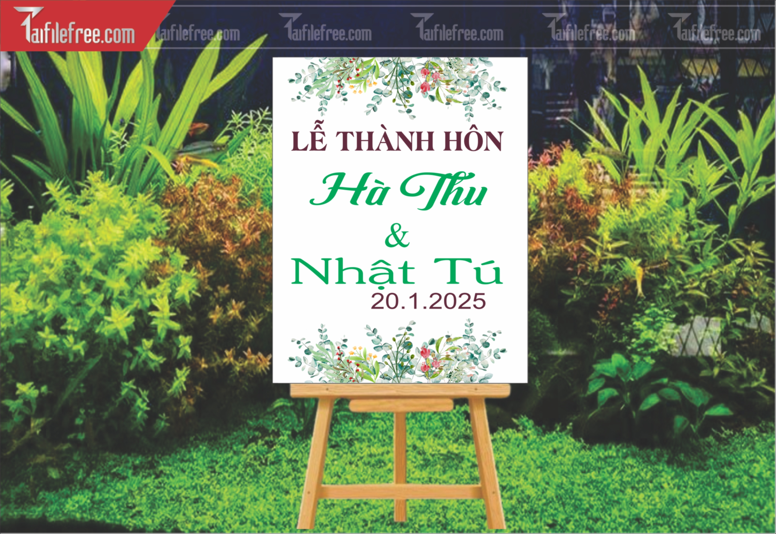 File Thiết Kế Bảng Welcome Tiệc Cưới BC58