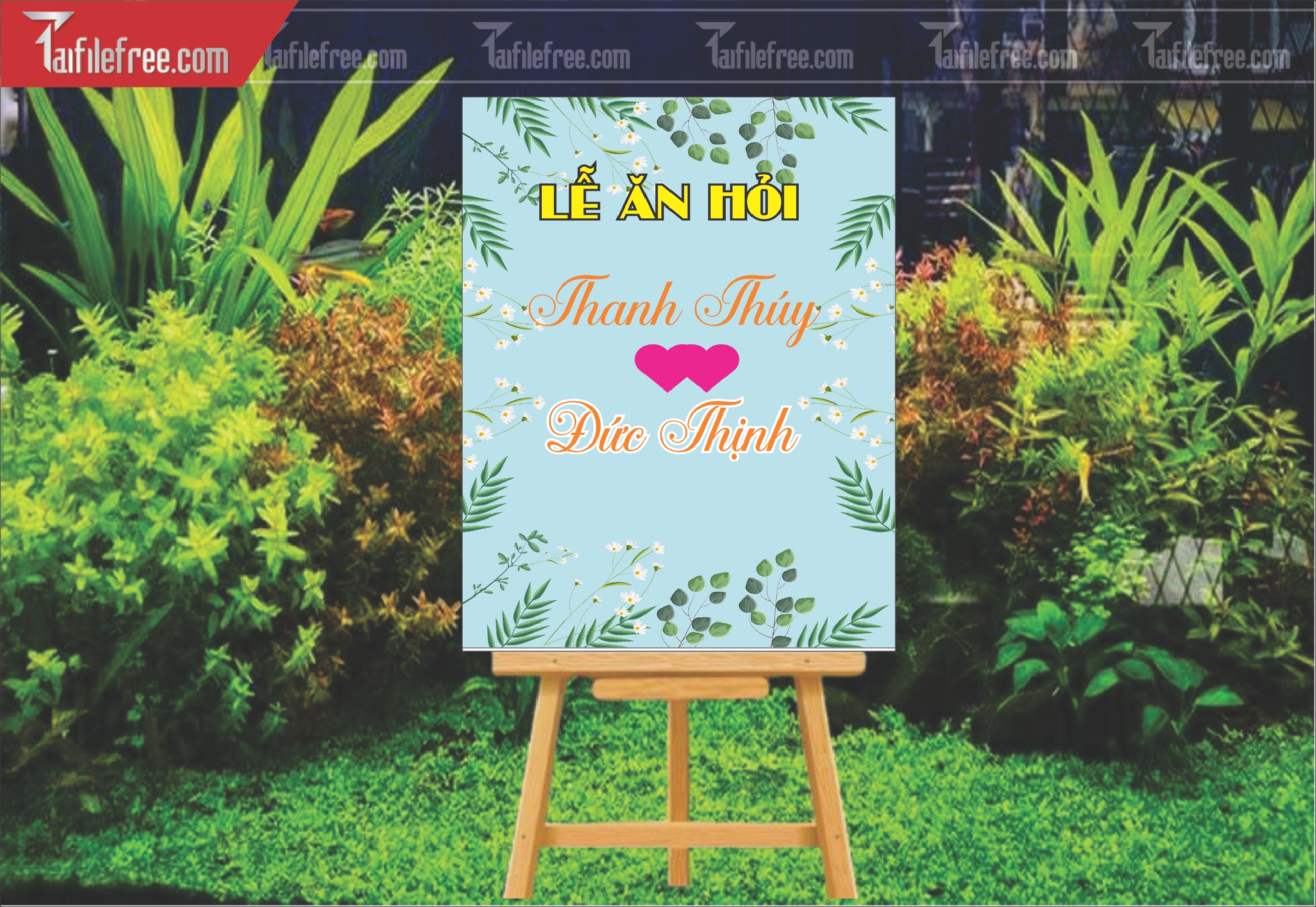 File Thiết Kế Bảng Welcome Tiệc Cưới BC60