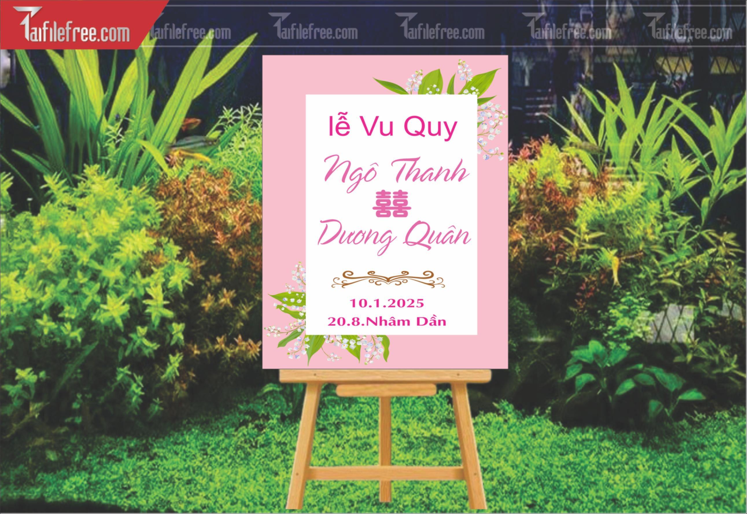 File Thiết Kế Bảng Welcome Tiệc Cưới BC61