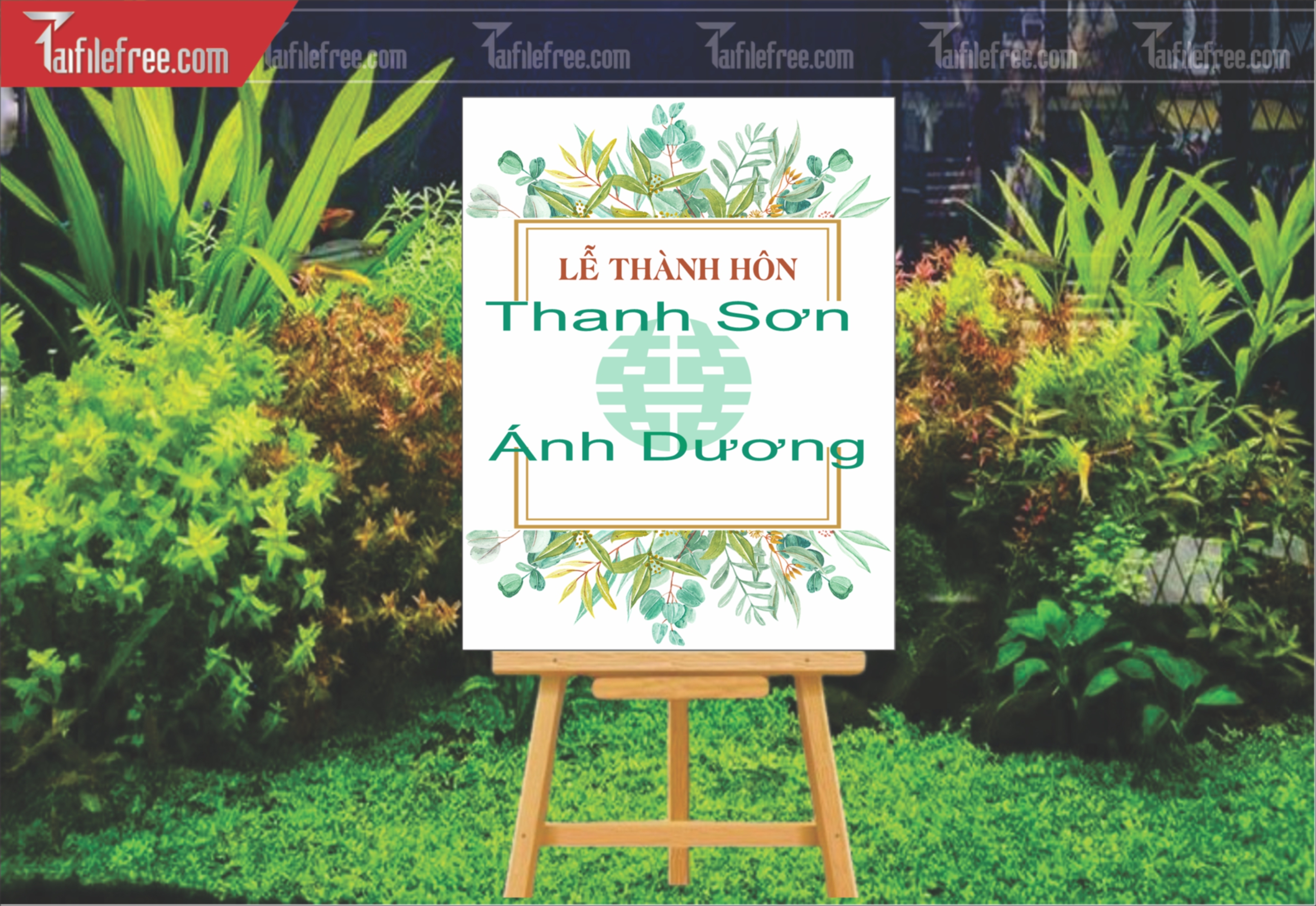File Thiết Kế Bảng Welcome Tiệc Cưới BC62