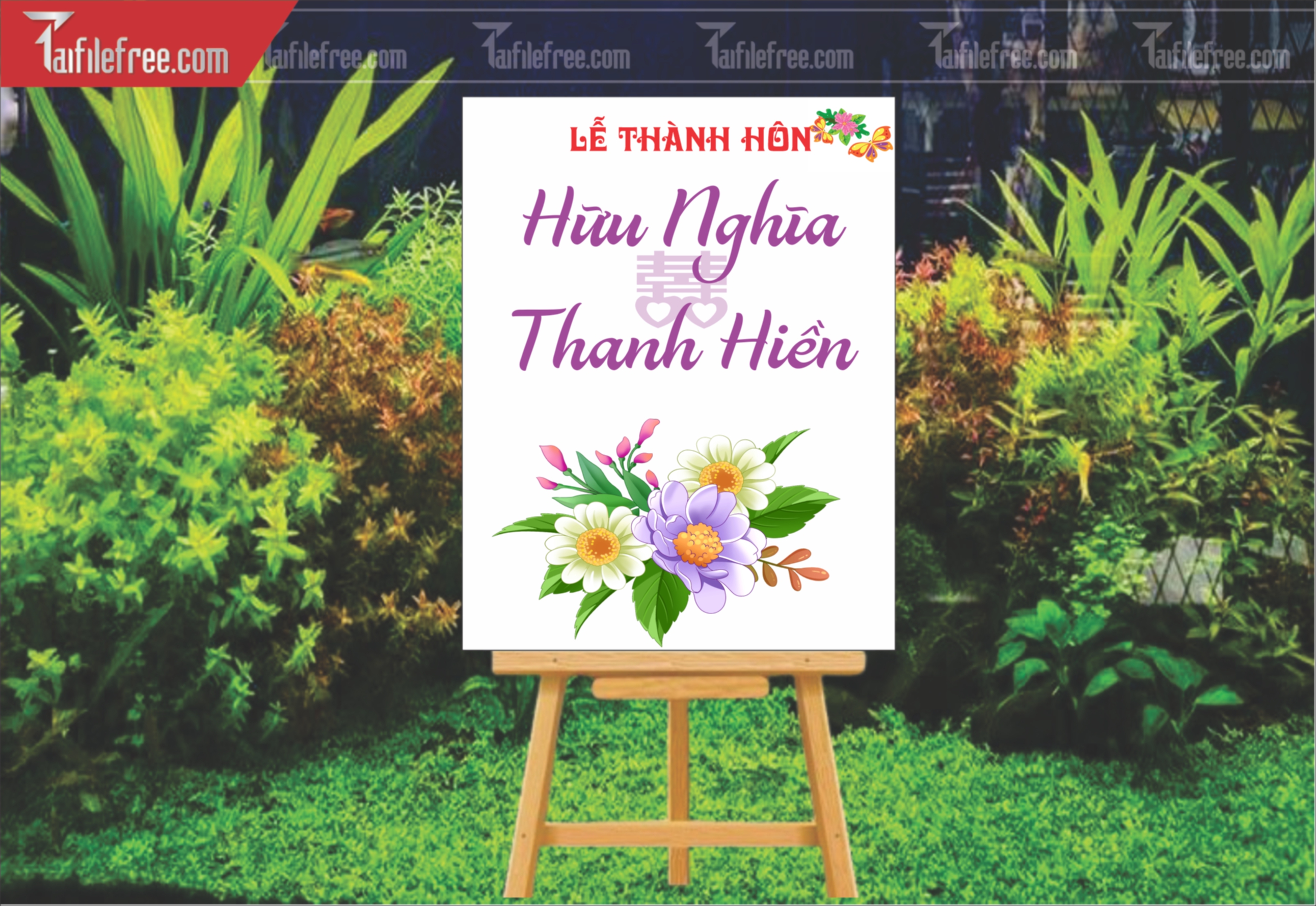File Thiết Kế Bảng Welcome Tiệc Cưới BC65