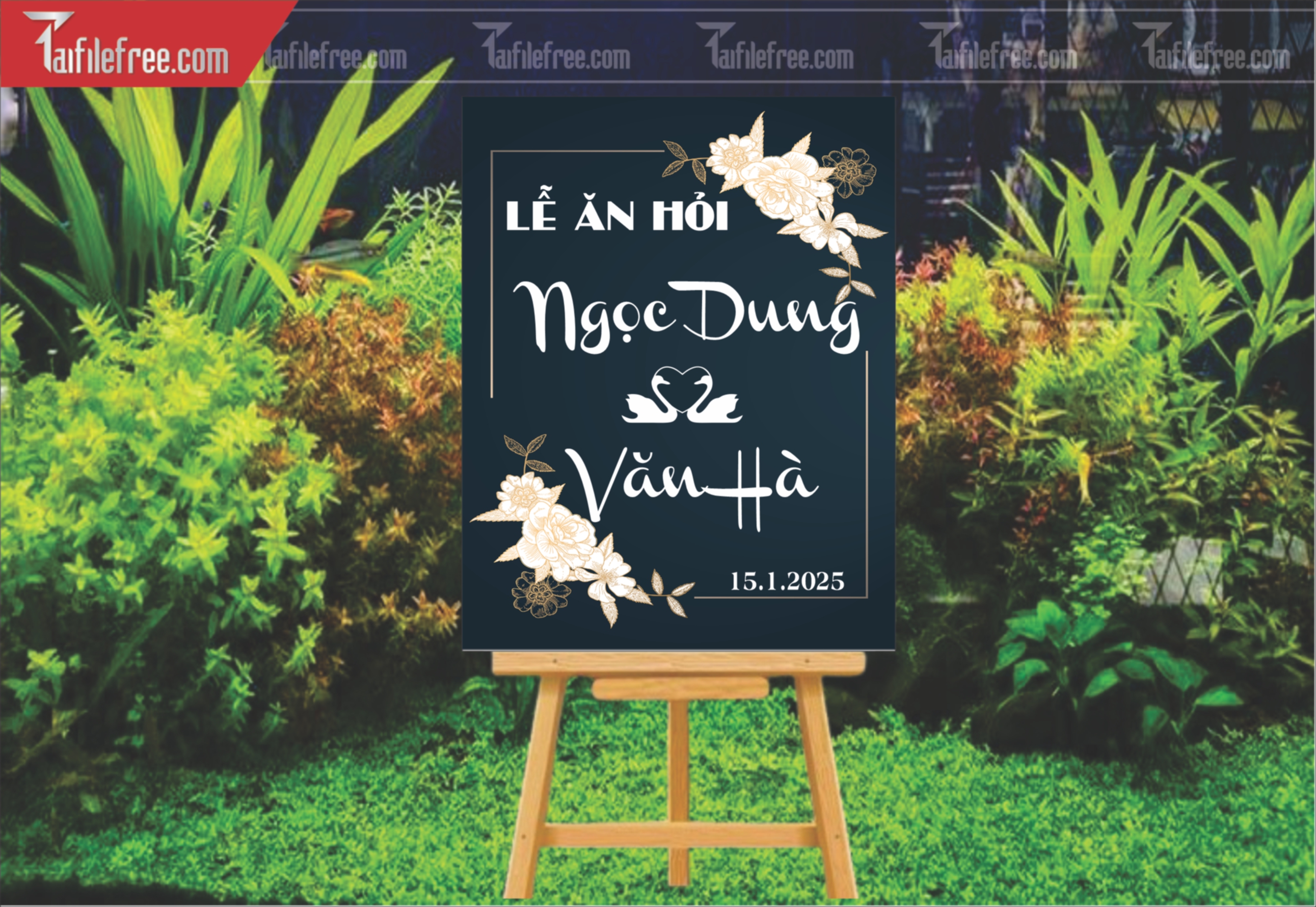 File Thiết Kế Bảng Welcome Tiệc Cưới BC67