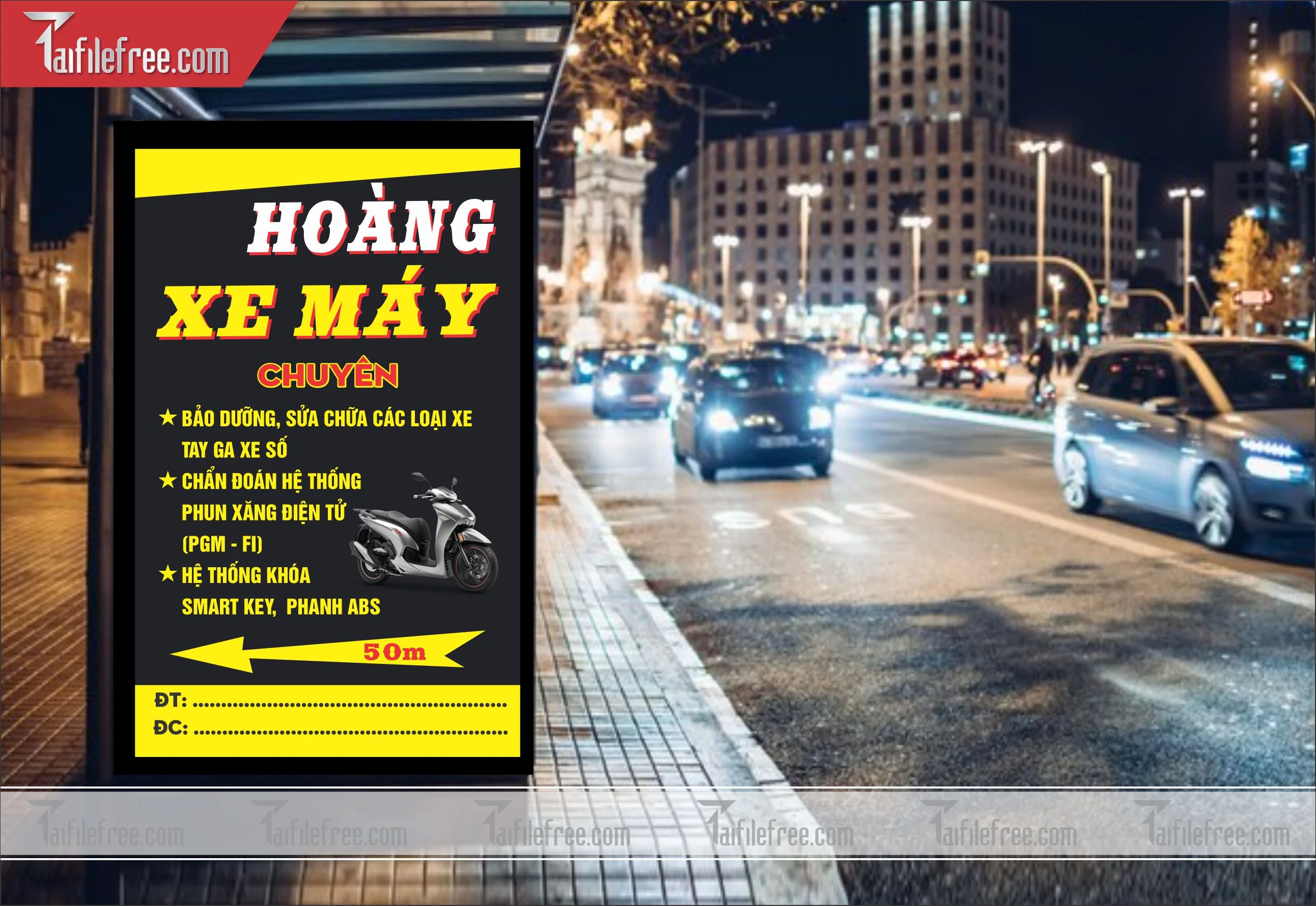 Biển Hiệu, Bảng Vẫy Tiệm Xe Máy _BH117