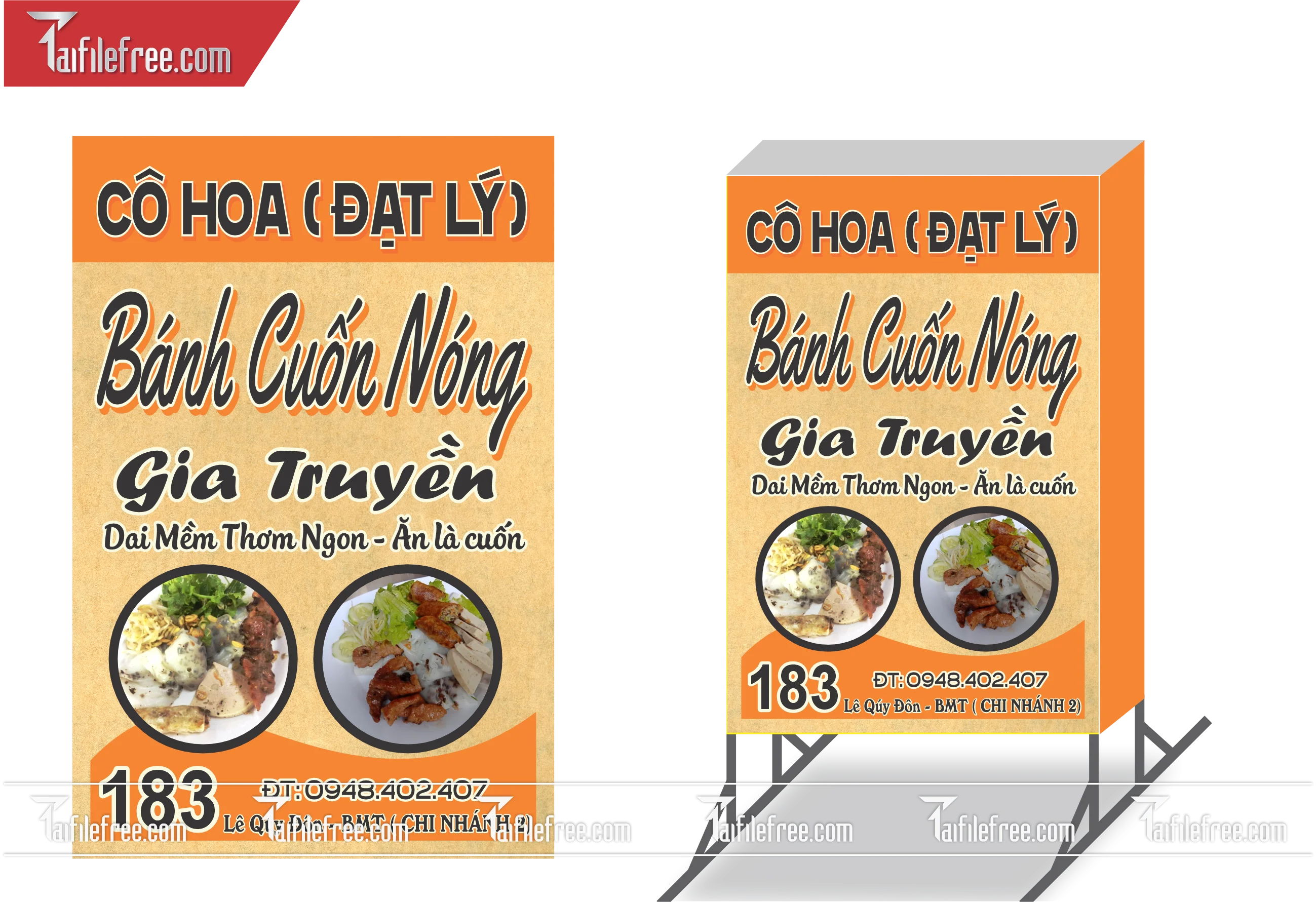 Biển Hiệu, Bảng Vẫy Hộp Đèn Quán Bánh Cuốn _BH154