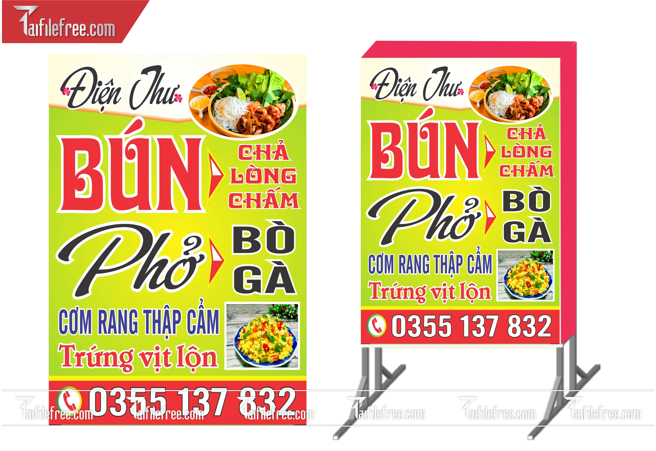 Biển Hiệu, Bảng Vẫy Hộp Đèn Quán Bún Phở _BH157