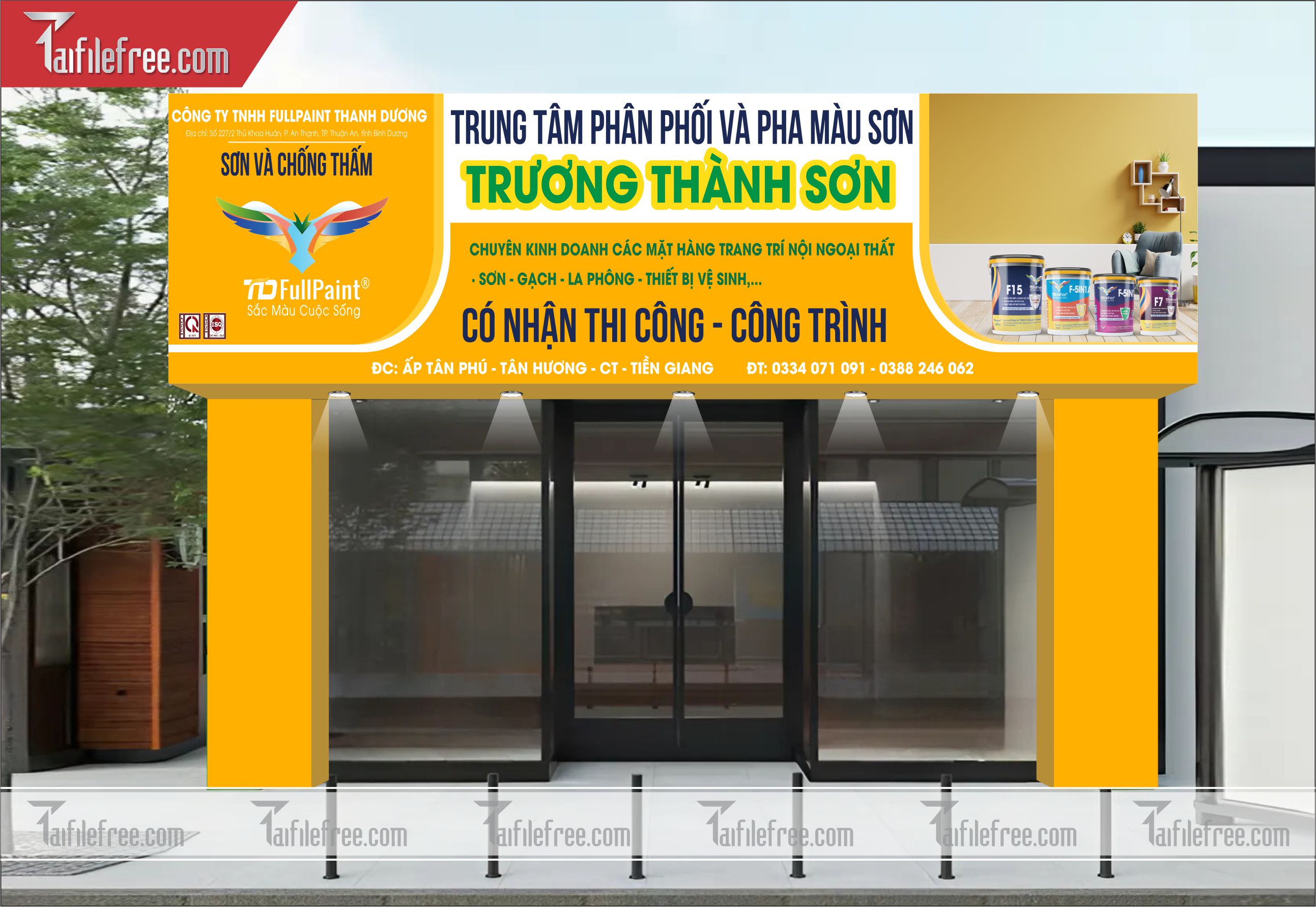 Biển Quảng Cáo, Bảng Hiệu Trung Tâm Phân Phối Pha Màu Sơn_BH368
