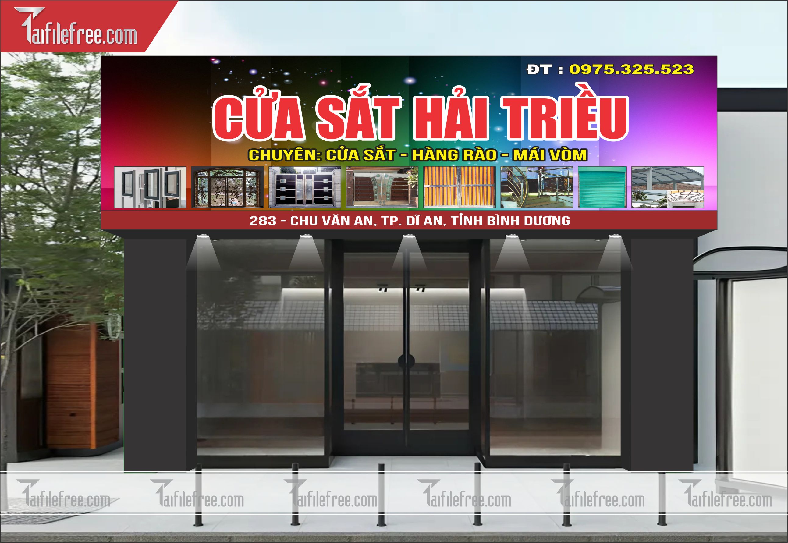 Biển Quảng Cáo, Bảng Hiệu Cửa Sắt Hải Triều_BH369