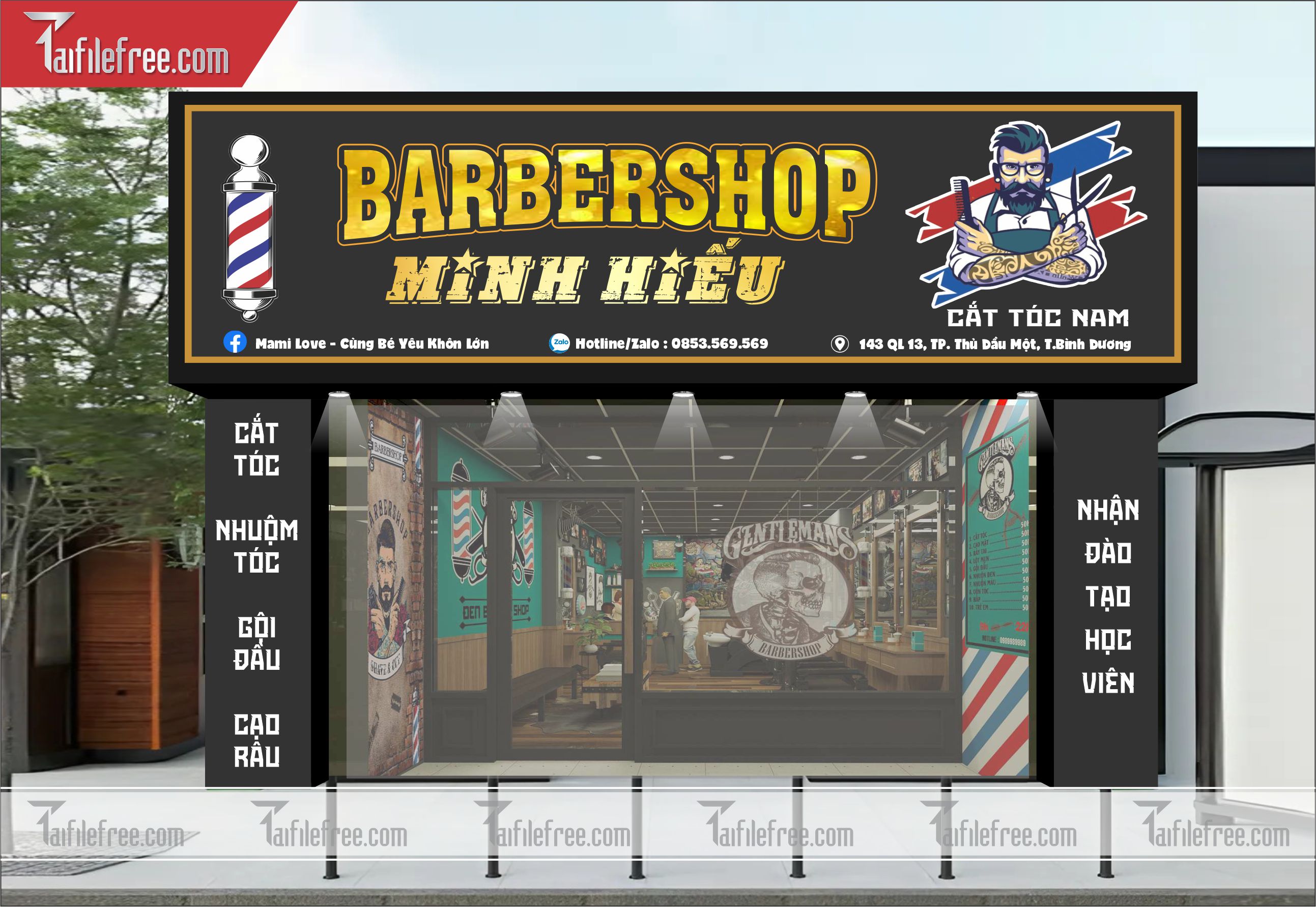 Biển Quảng Cáo, Bảng Hiệu BarberShop_BH371