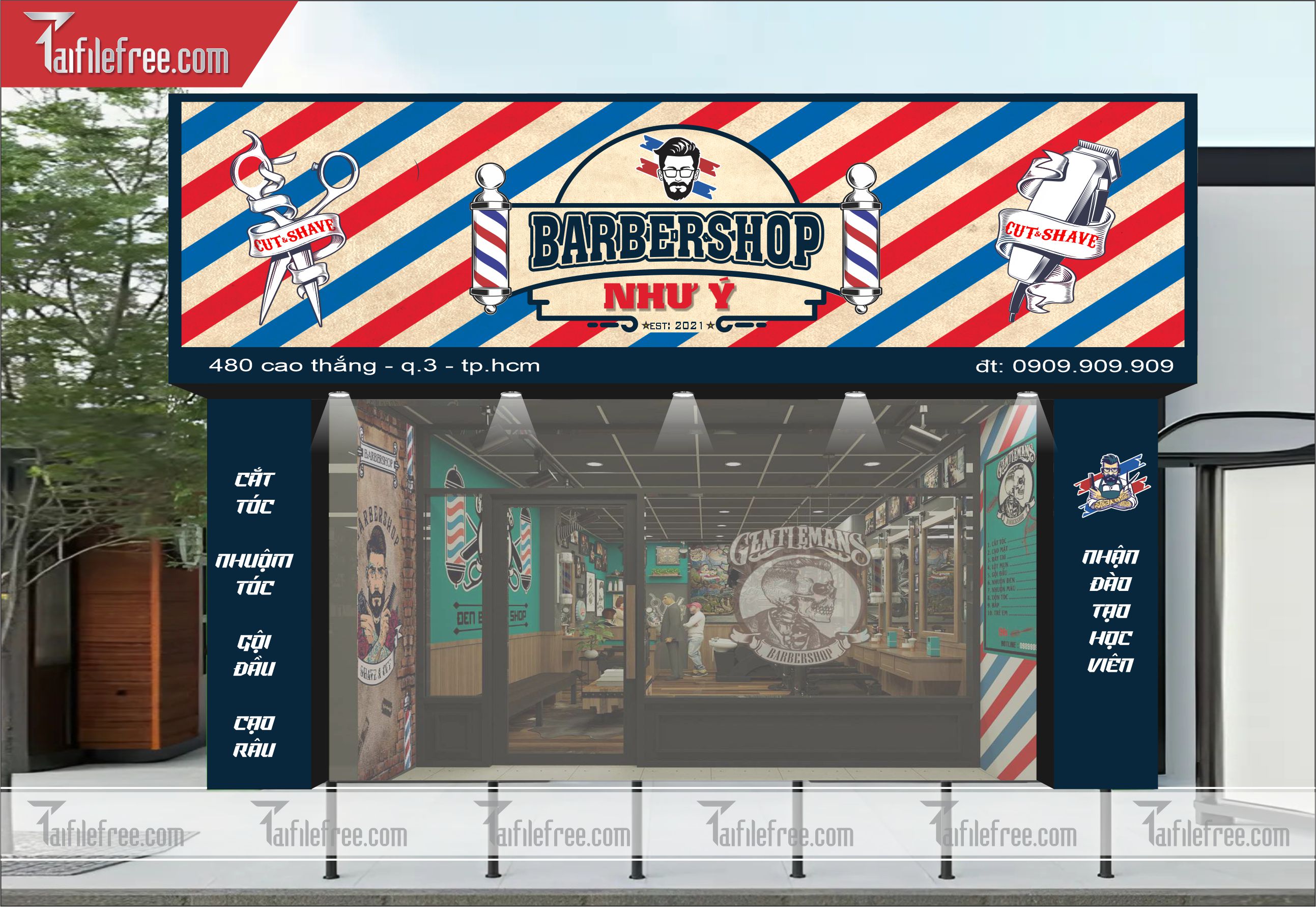 Biển Quảng Cáo, Bảng Hiệu Barber Shop_BH376