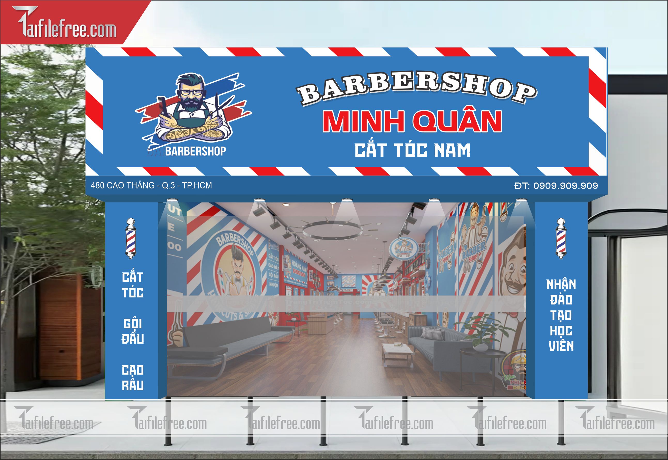 Biển Quảng Cáo, Bảng Hiệu Barber Shop_BH377