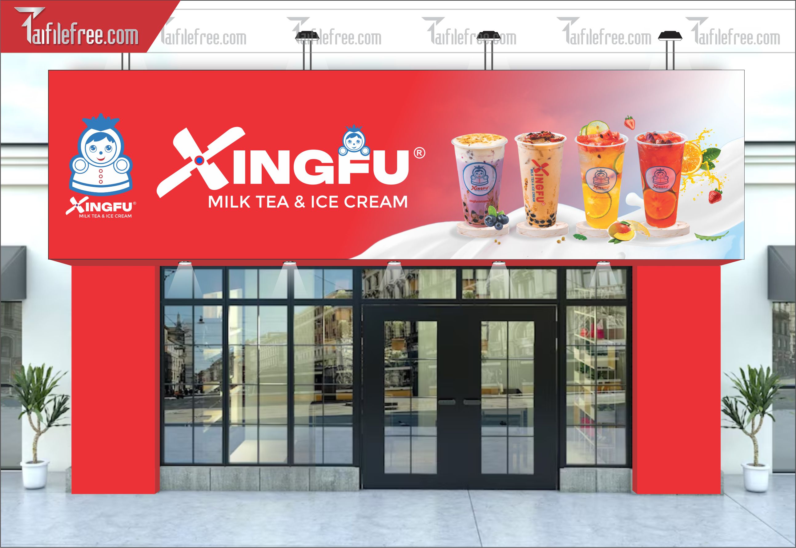 Biển Quảng Cáo, Bảng Hiệu Trà Sữa Xingfu_BH396