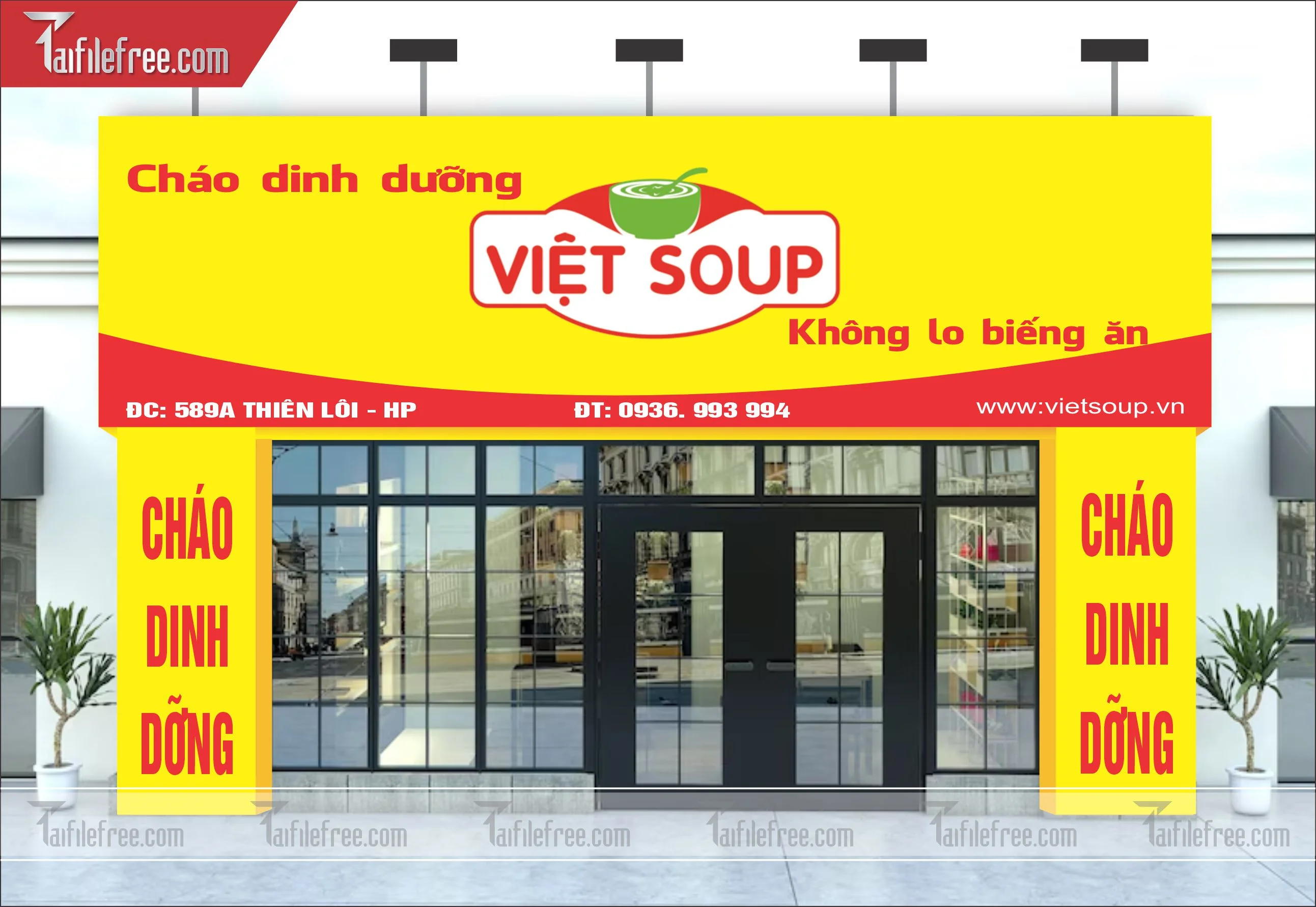 Biển Bảng Quảng Cáo Cửa Hàng Food, Ẩm Thực, Cháo Dinh Dưỡng Việt Soup_BH41