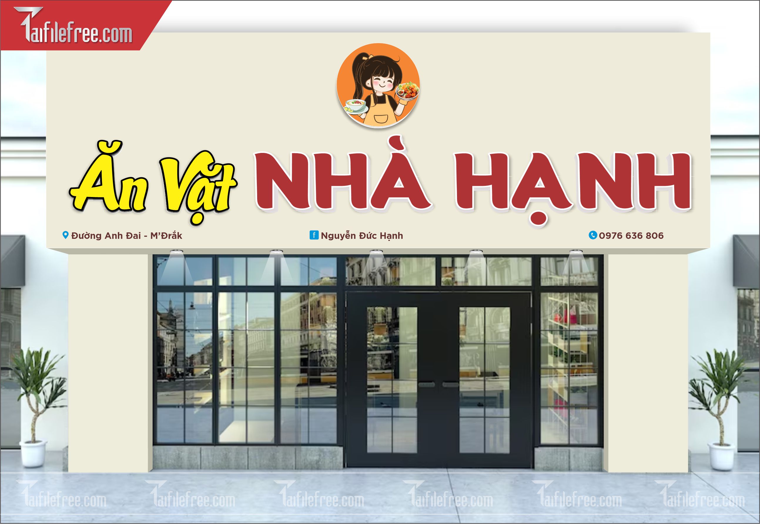 Biển Quảng Cáo, Bảng Hiệu Tiệm Ăn Vặt Nhà Hạnh_BH411