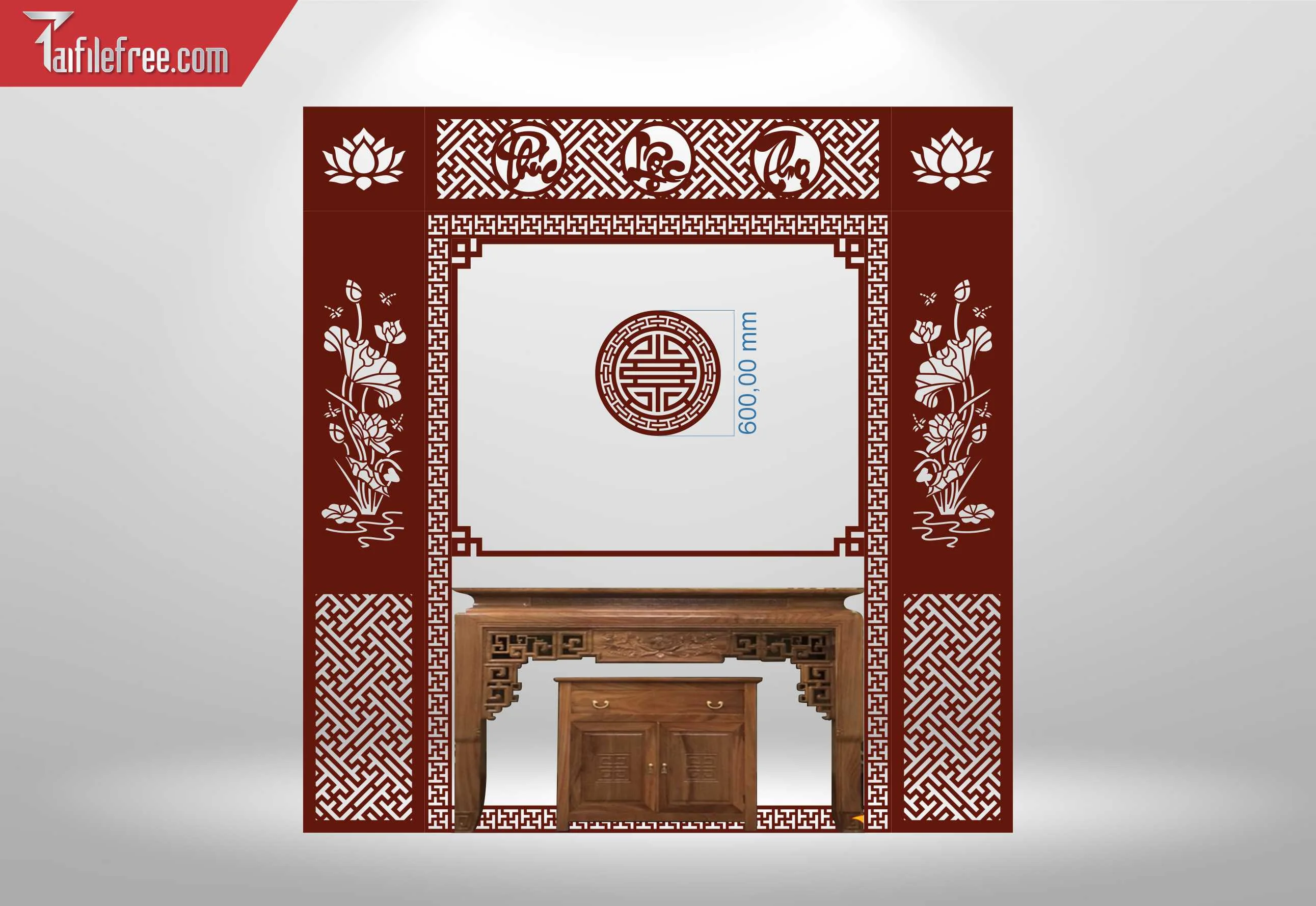 Mẫu File Vector CNC Phòng Thờ Đẹp_CNC113