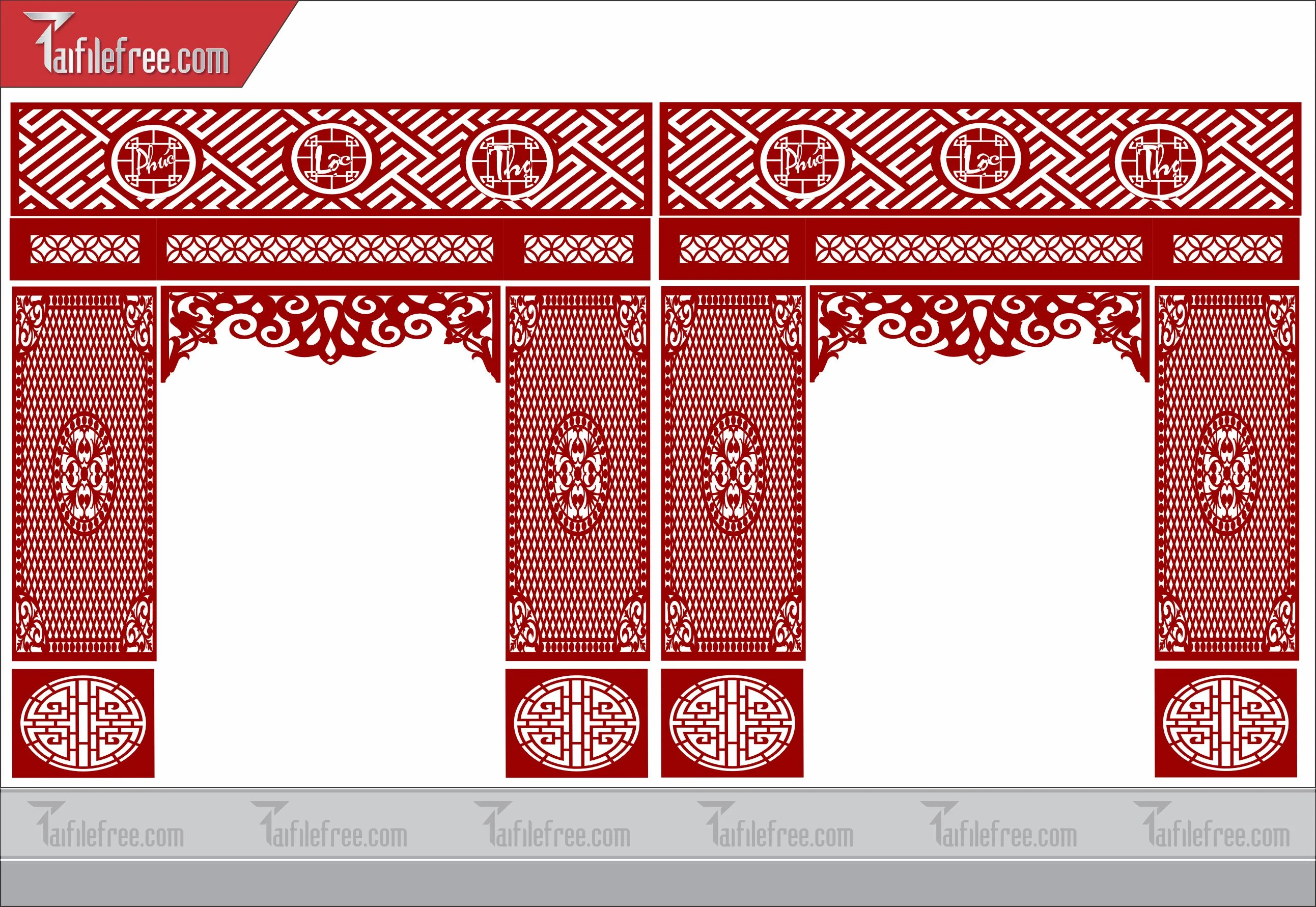 Mẫu File Vector Hoa Văn Cắt CNC Đẹp, Vách CNC_CNC30