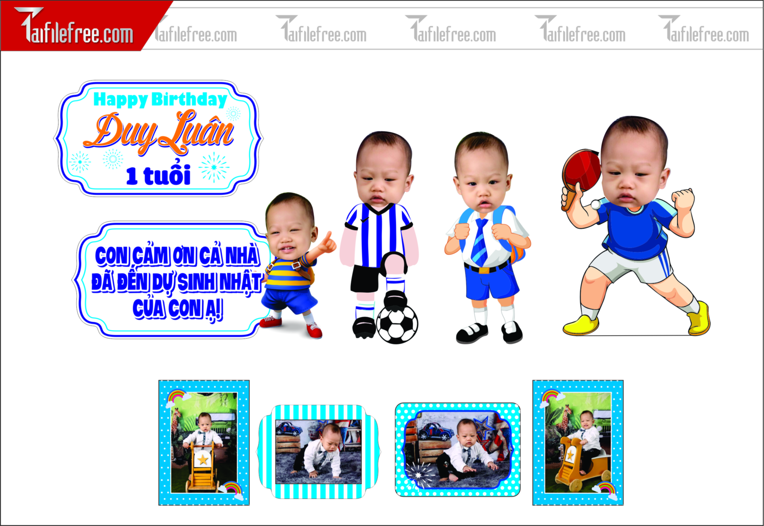 .Thiết Kế Chibi Đáng Yêu Trang Trí Sinh Nhật Cho Bé_CP17
