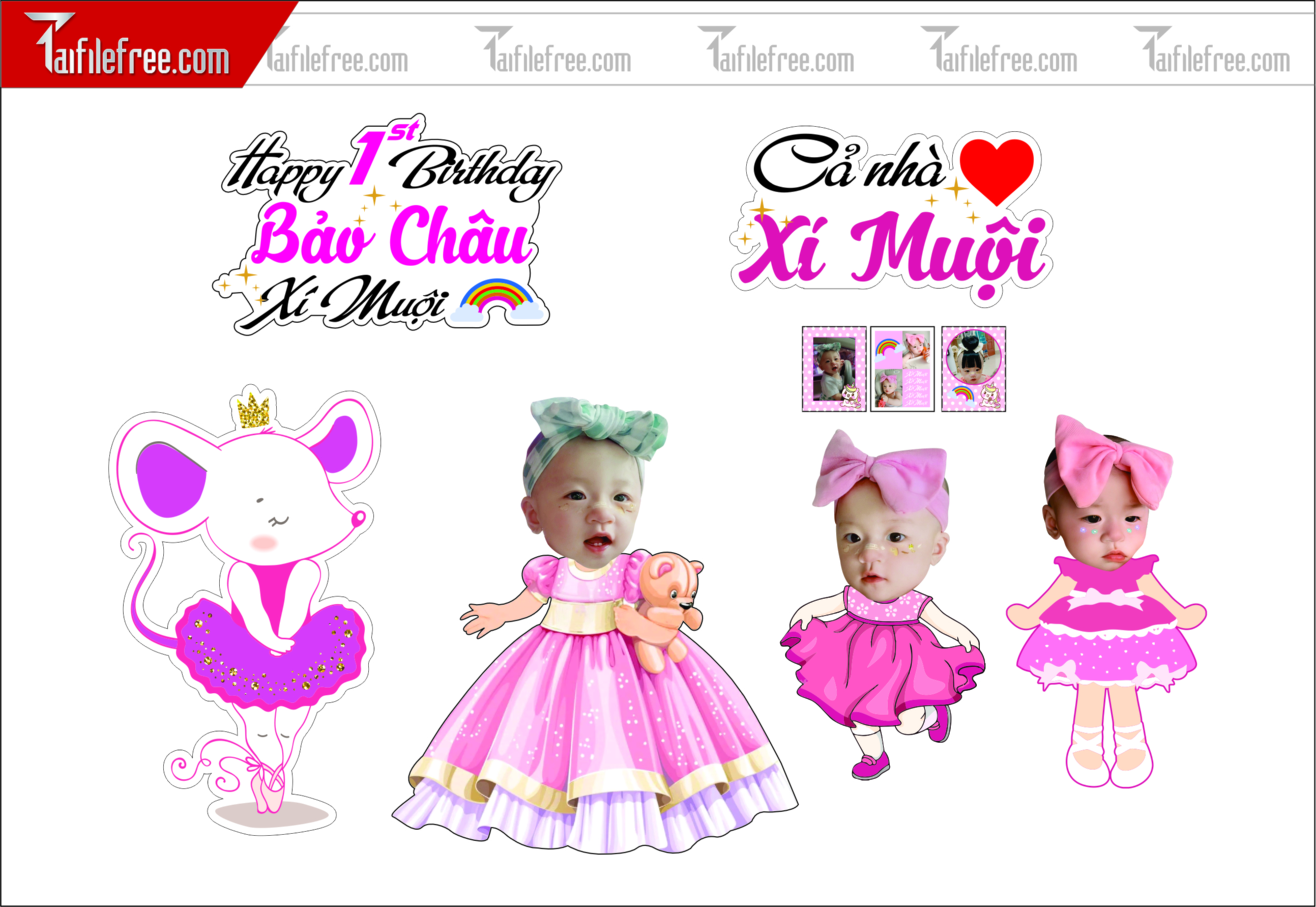 .Thiết Kế Chibi Đáng Yêu Trang Trí Sinh Nhật Cho Bé_CP18