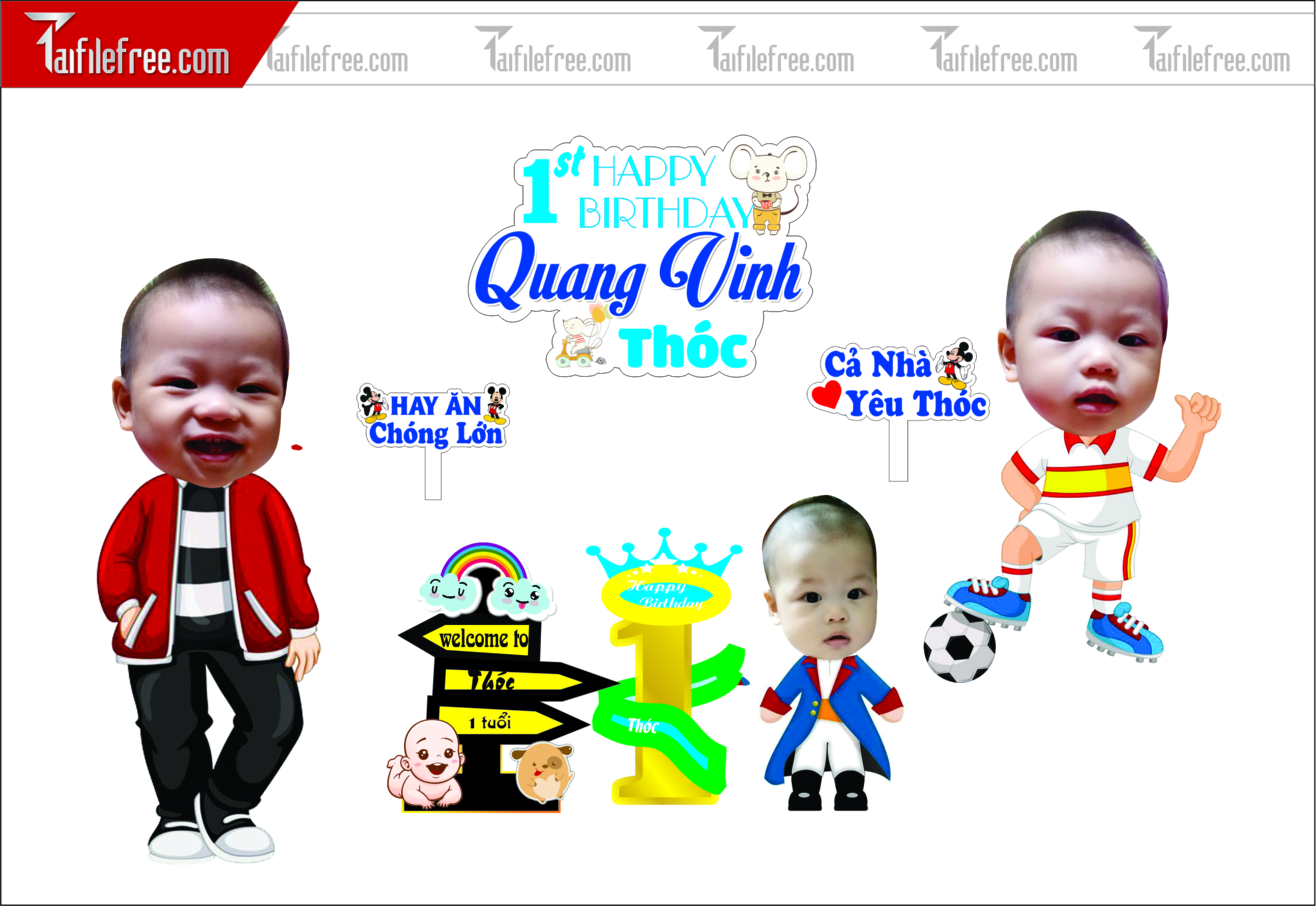 .Thiết Kế Chibi Đáng Yêu Trang Trí Sinh Nhật Cho Bé_CP19