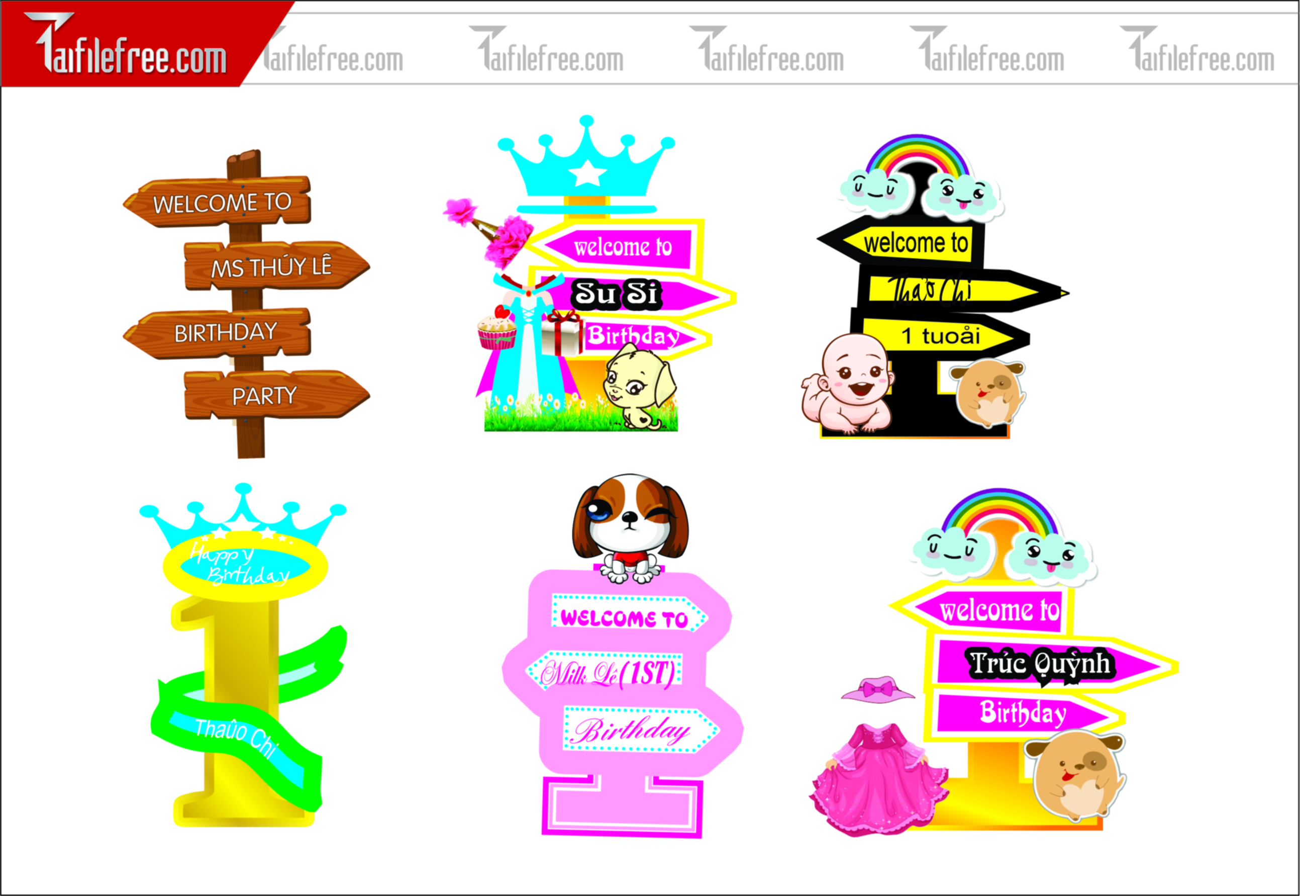 .Thiết Kế Chibi Đáng Yêu Trang Trí Sinh Nhật Cho Bé_CP20