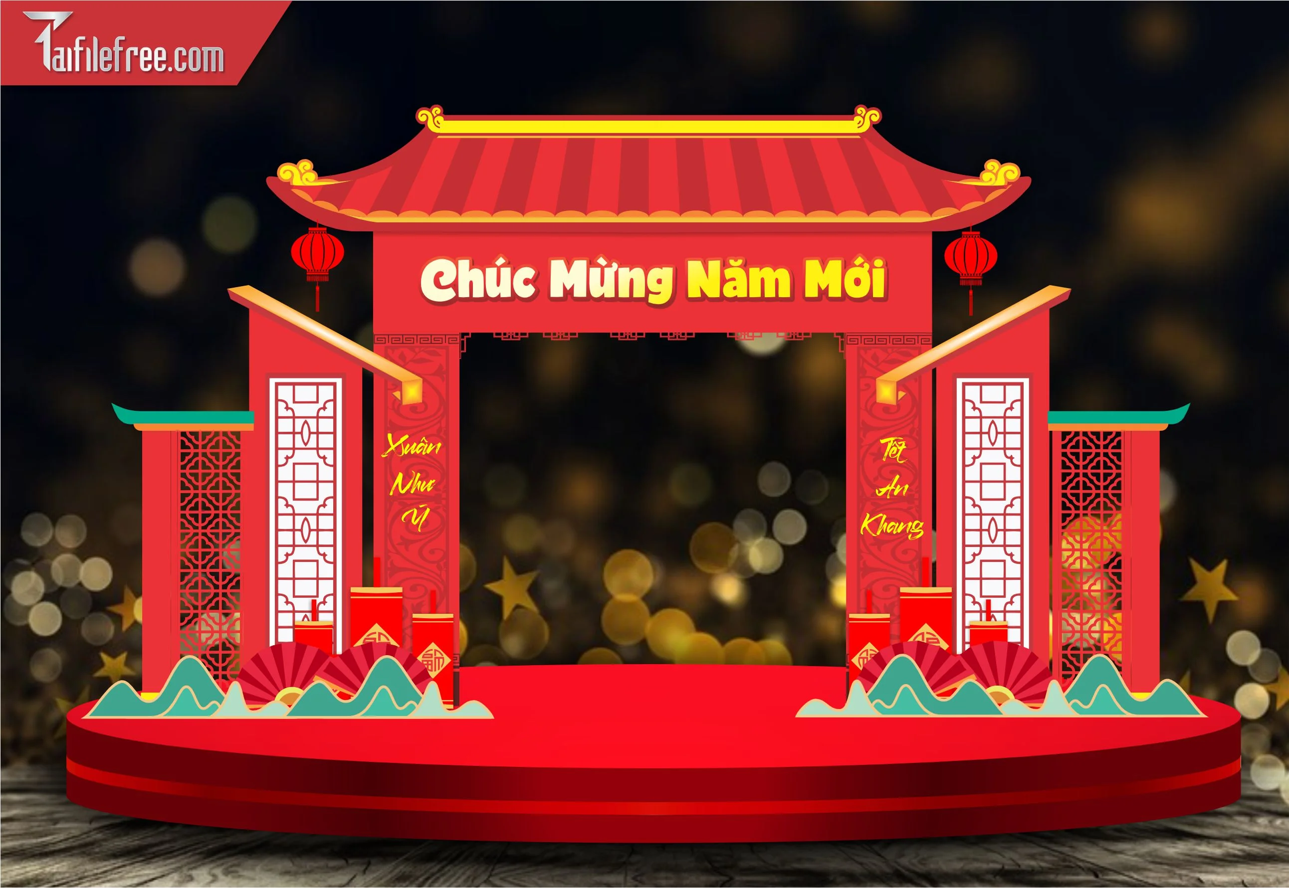 Mẫu Cổng Trang Trí Tết, Chợ Tết, Hội Xuân CT13