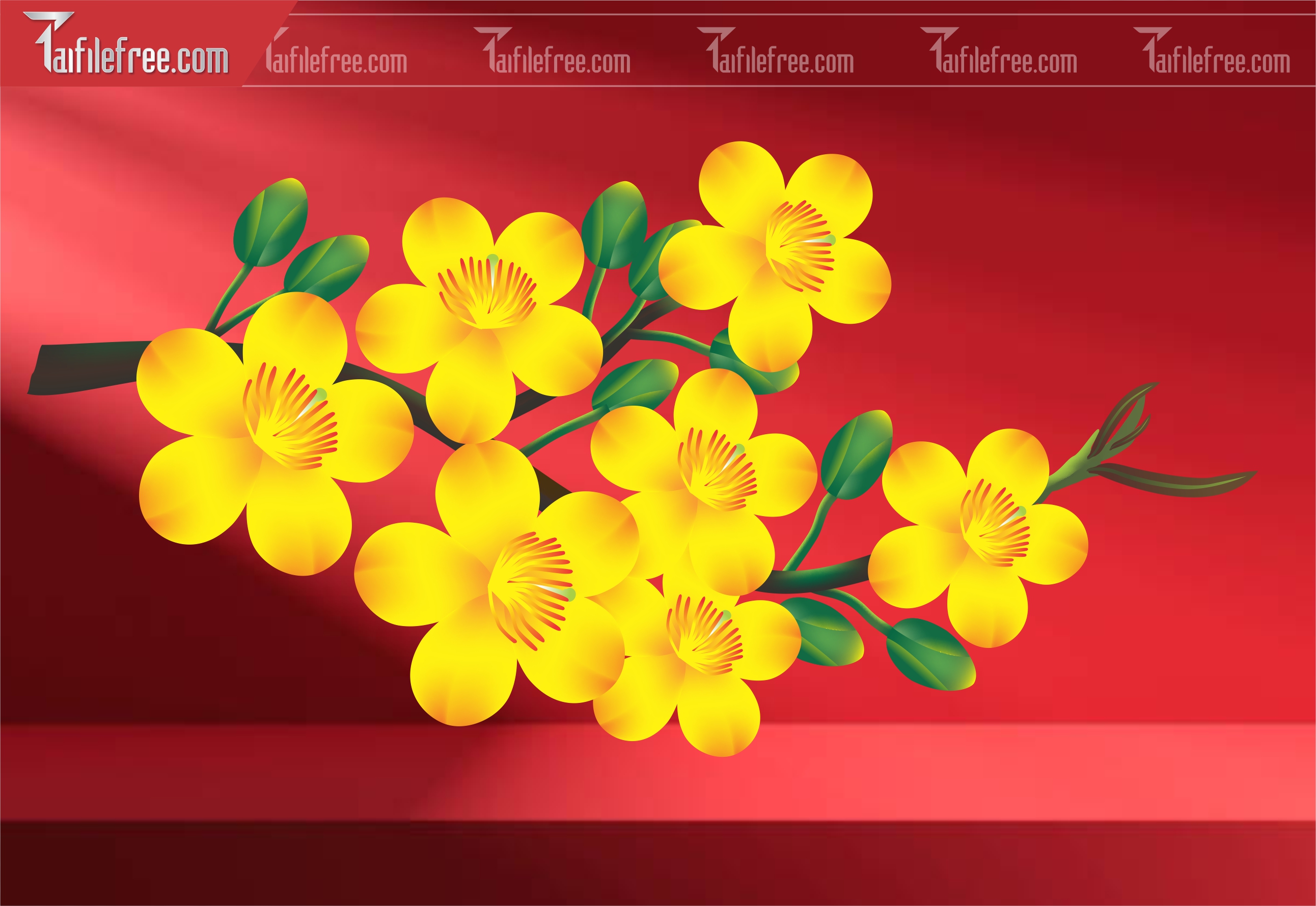 Dữ Liệu, Họa Tiết Tết, Hoa Mai Vector_DLT116