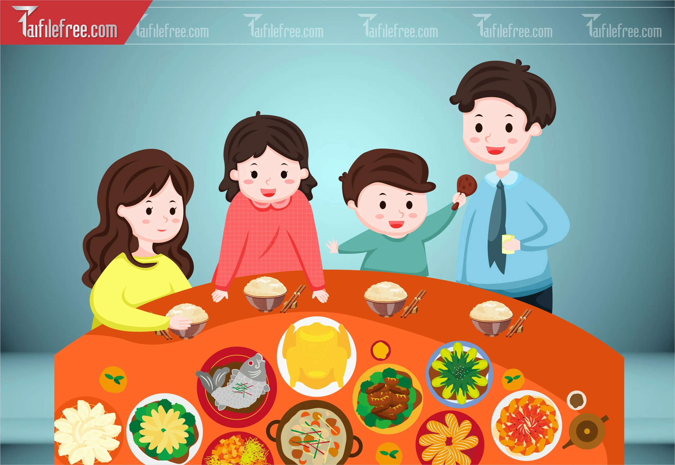 Dữ Liệu, Họa Tiết Tết, Bữa Cơm Gia Đình_DLT15