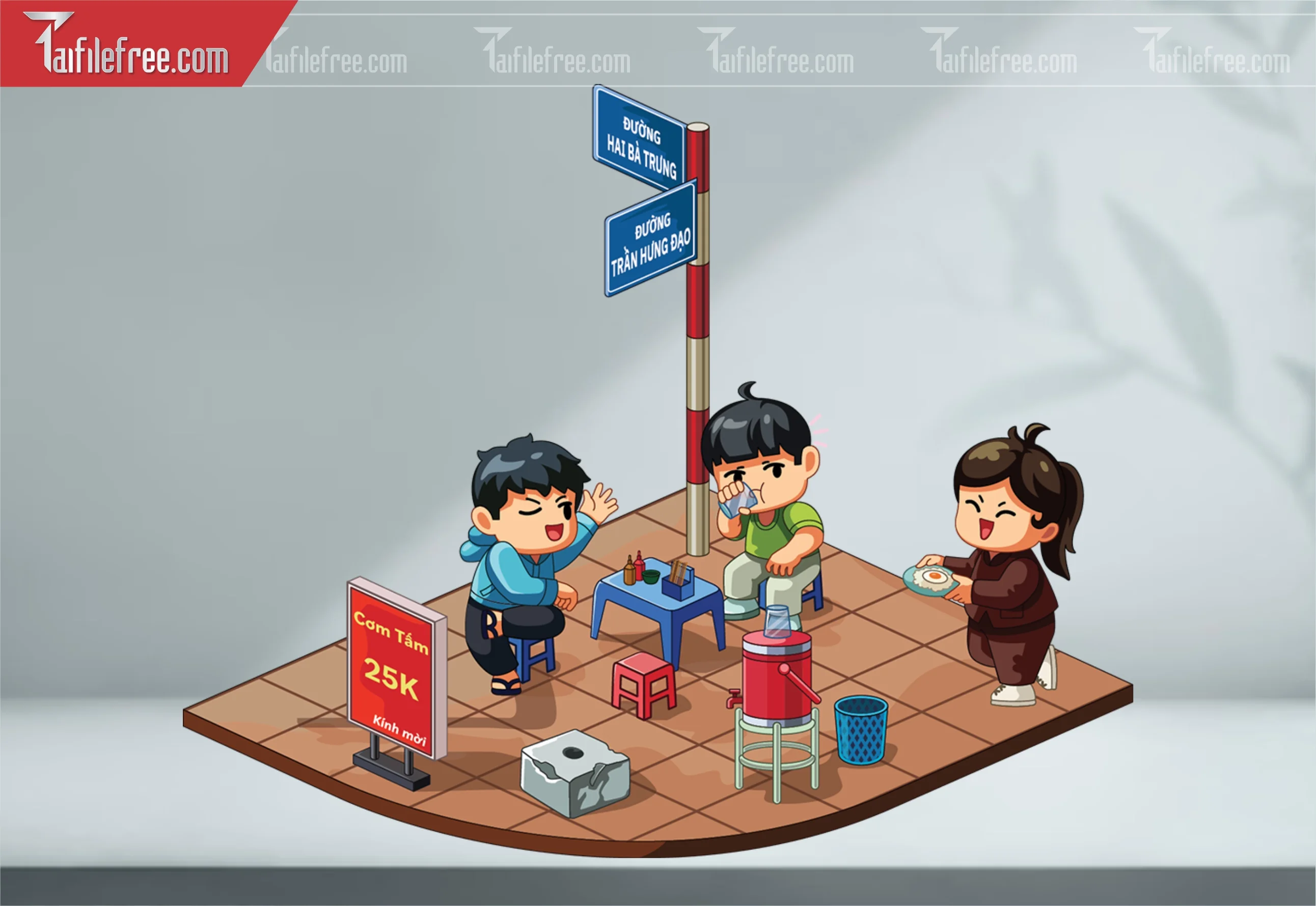 Dữ Liệu, Họa Tiết Tết, Chipi Uống Trà Đá Vỉa Hè_DLT84