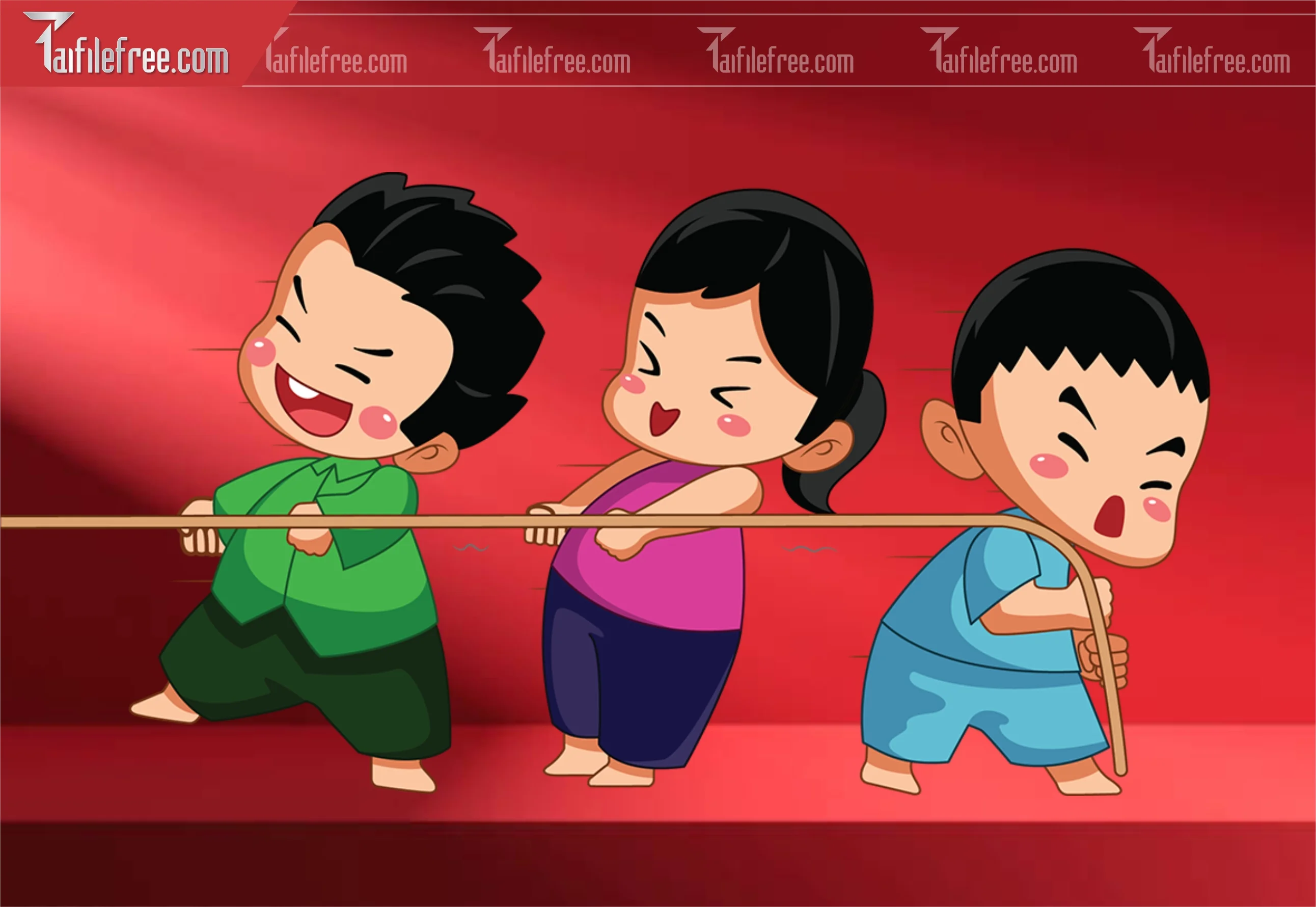 Dữ Liệu, Họa Tiết Tết, Chipi Chơi Kéo Co_DLT89