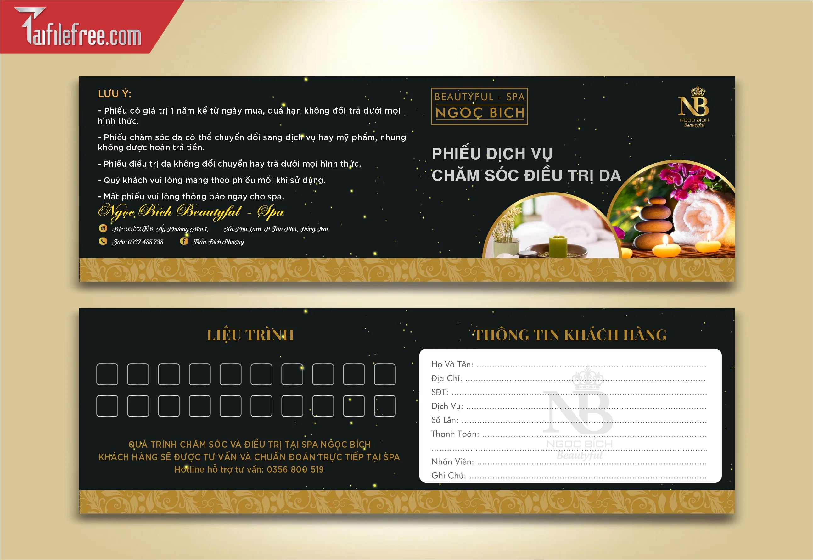 Thẻ Liệu Trình Spa_DT112