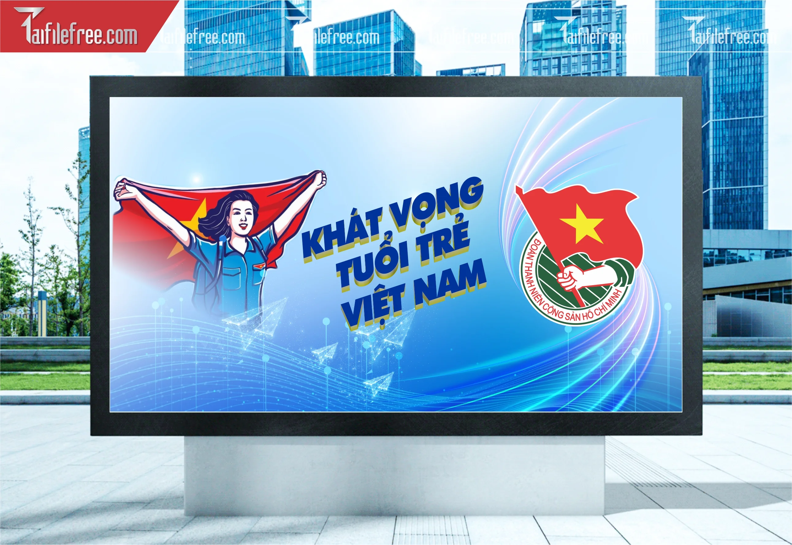 Mẫu Poster, Banner Khát Vọng Tuổi Trẻ TNCSHCM_DTN60