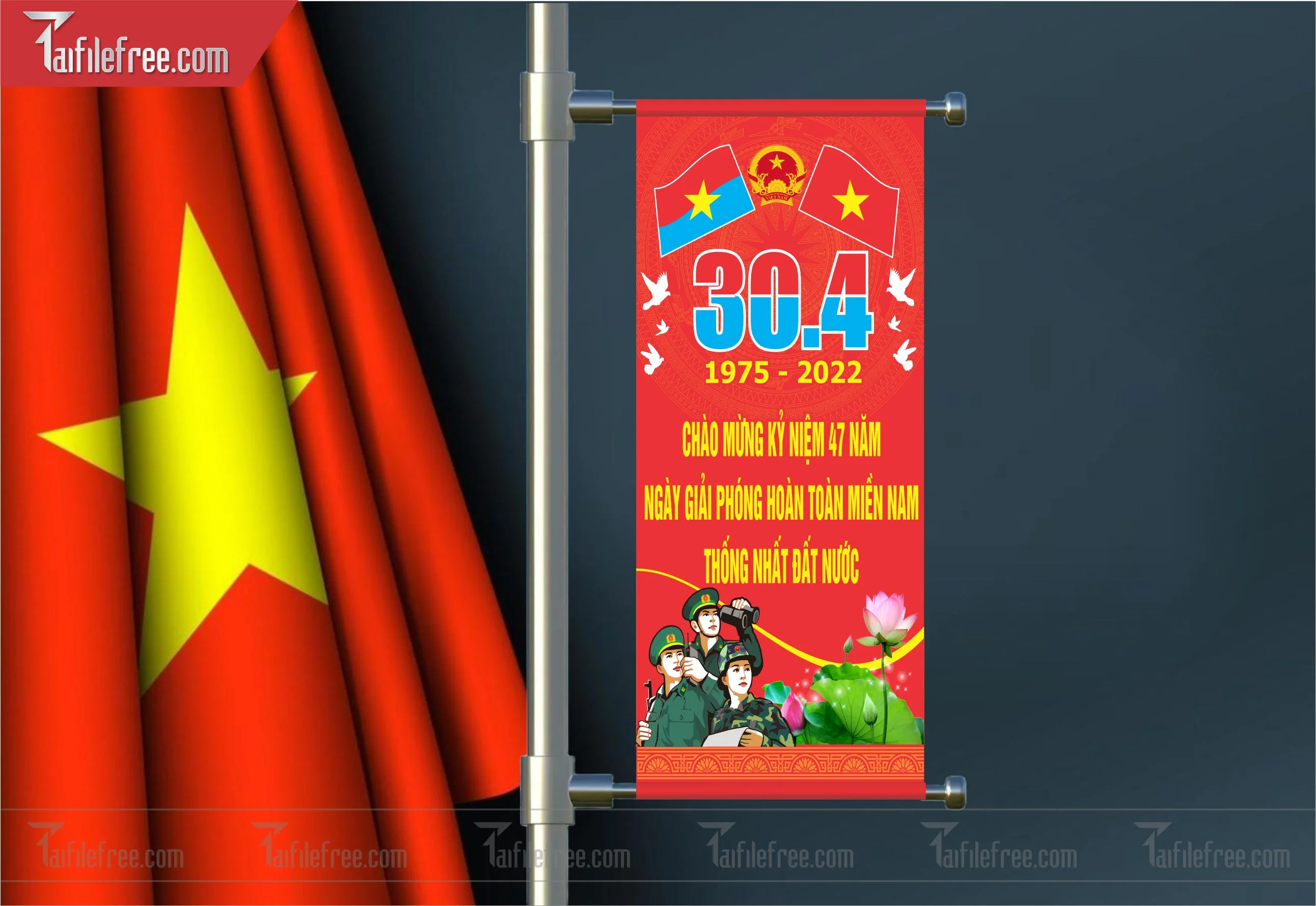 BANNER Trang Trí Giải Phóng Miền Nam 30/4 Vector_GN110