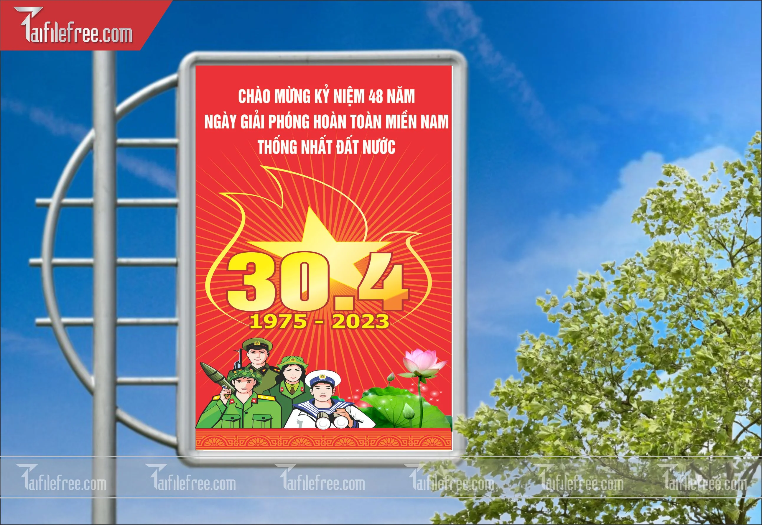 BANNER Trang Trí Giải Phóng Miền Nam 30/4 và Quốc Tế Lao Động 01/5  Vector_GN20