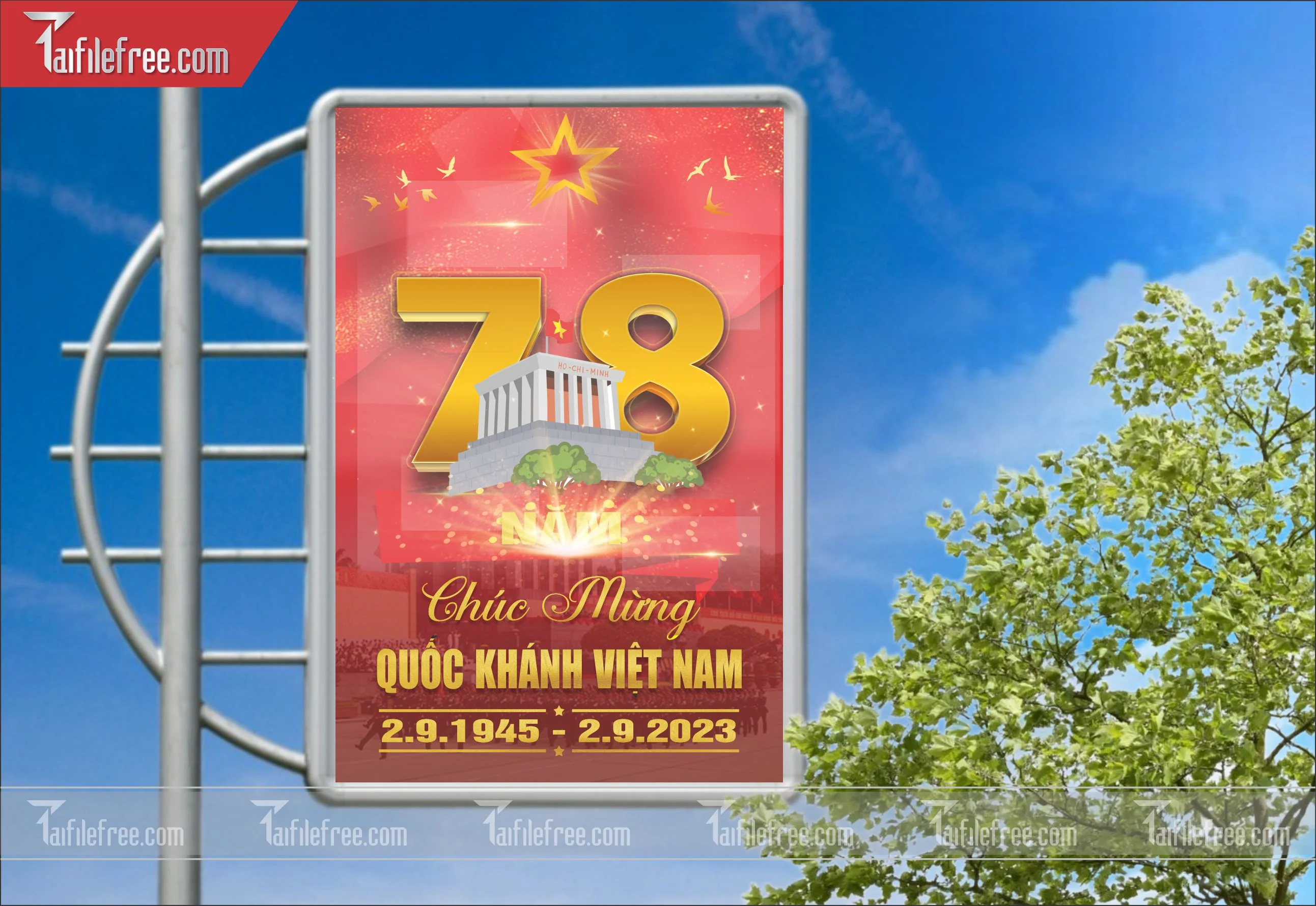 BANNER Trang Trí Giải Phóng Miền Nam 30/4 và Quốc Tế Lao Động 01/5  Vector_GN23