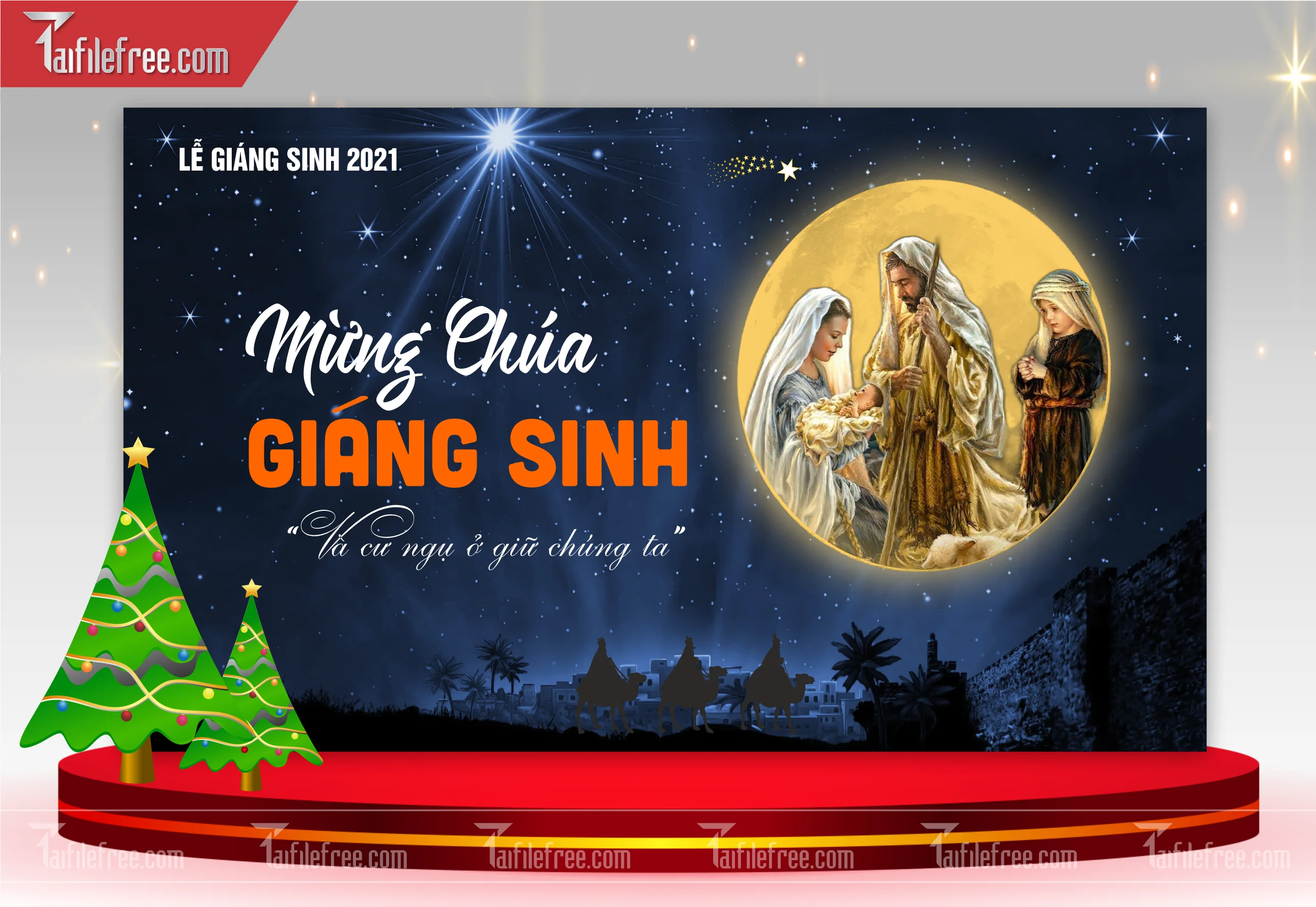 Banner Giáng Sinh - Noel - Backdrop Merry Christmas GS12