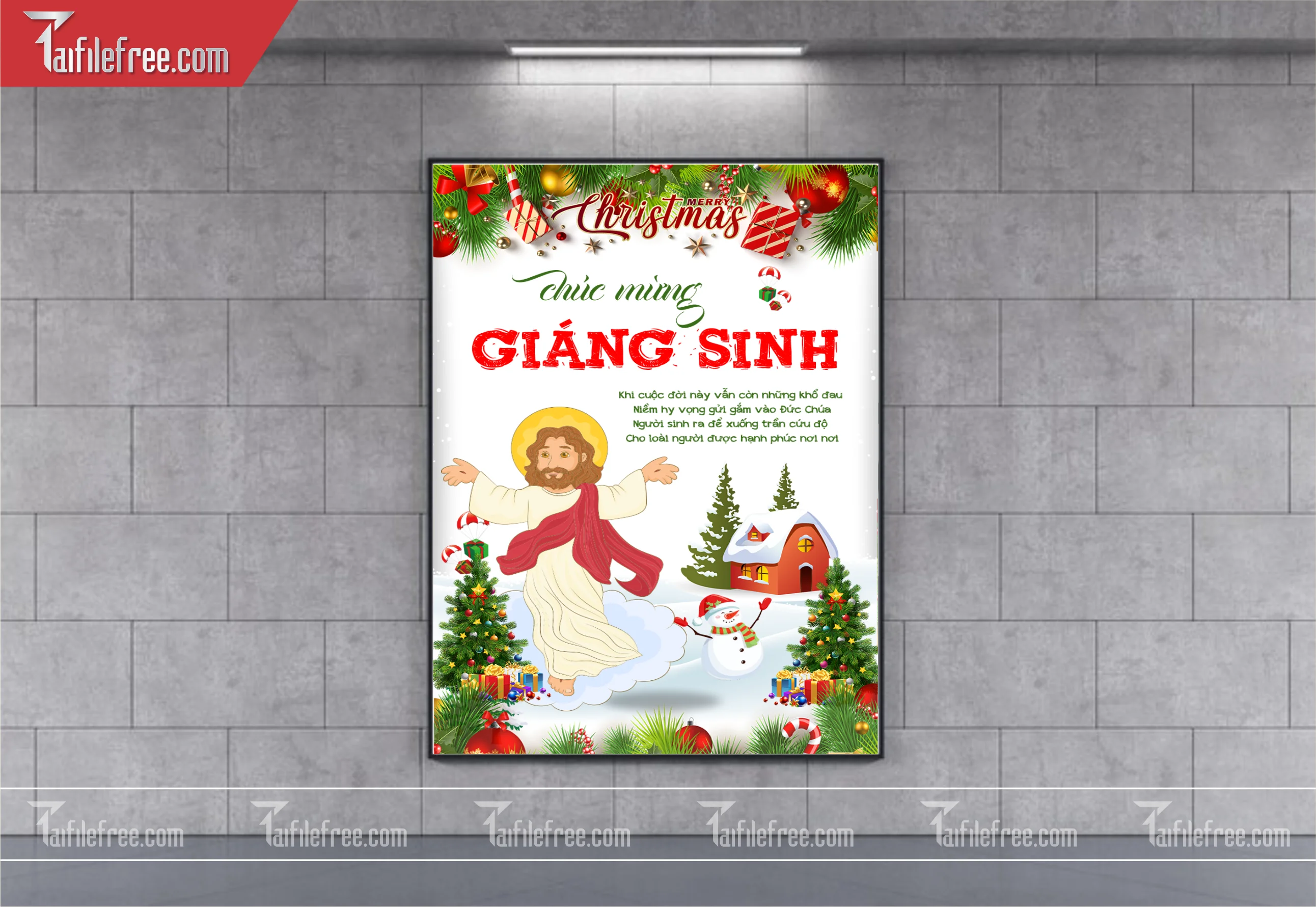Banner Giáng Sinh - Noel - Backdrop Merry Christmas GS46