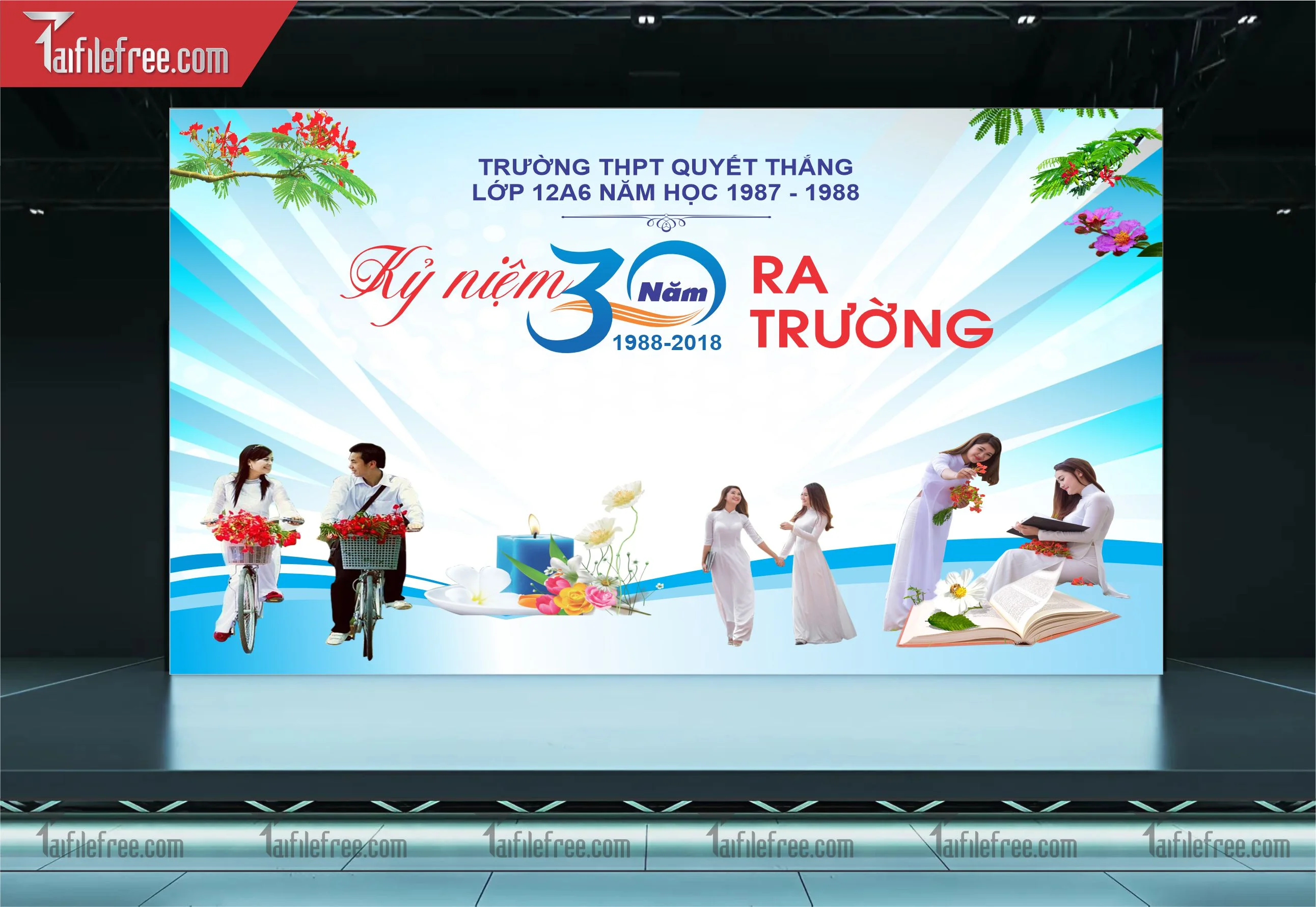 Mẫu Backdrop Họp Lớp, Hội Khóa, Ngày Trở Về Đẹp_HL26