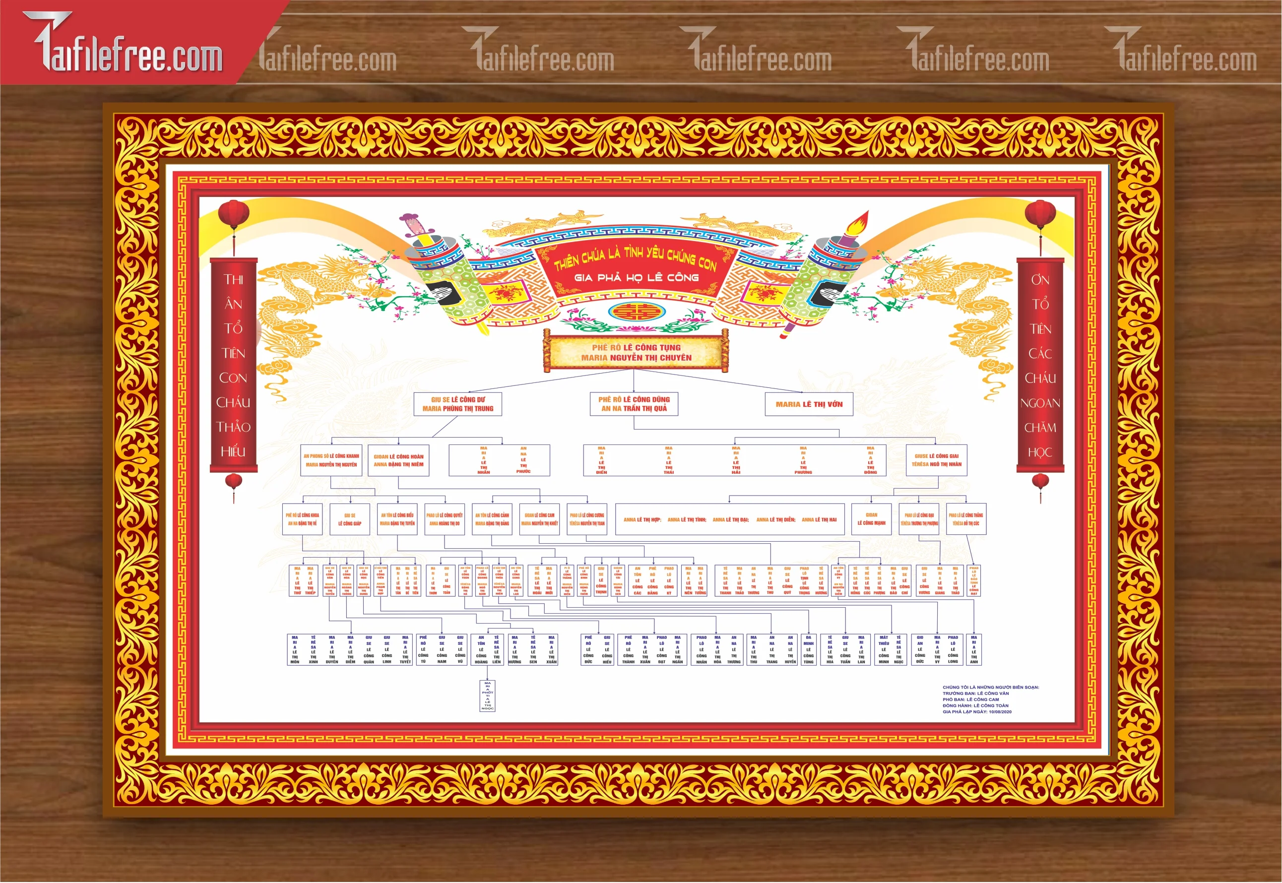 Mẫu Gia Phả Dòng Họ, Gia Tộc File Corel_HV214