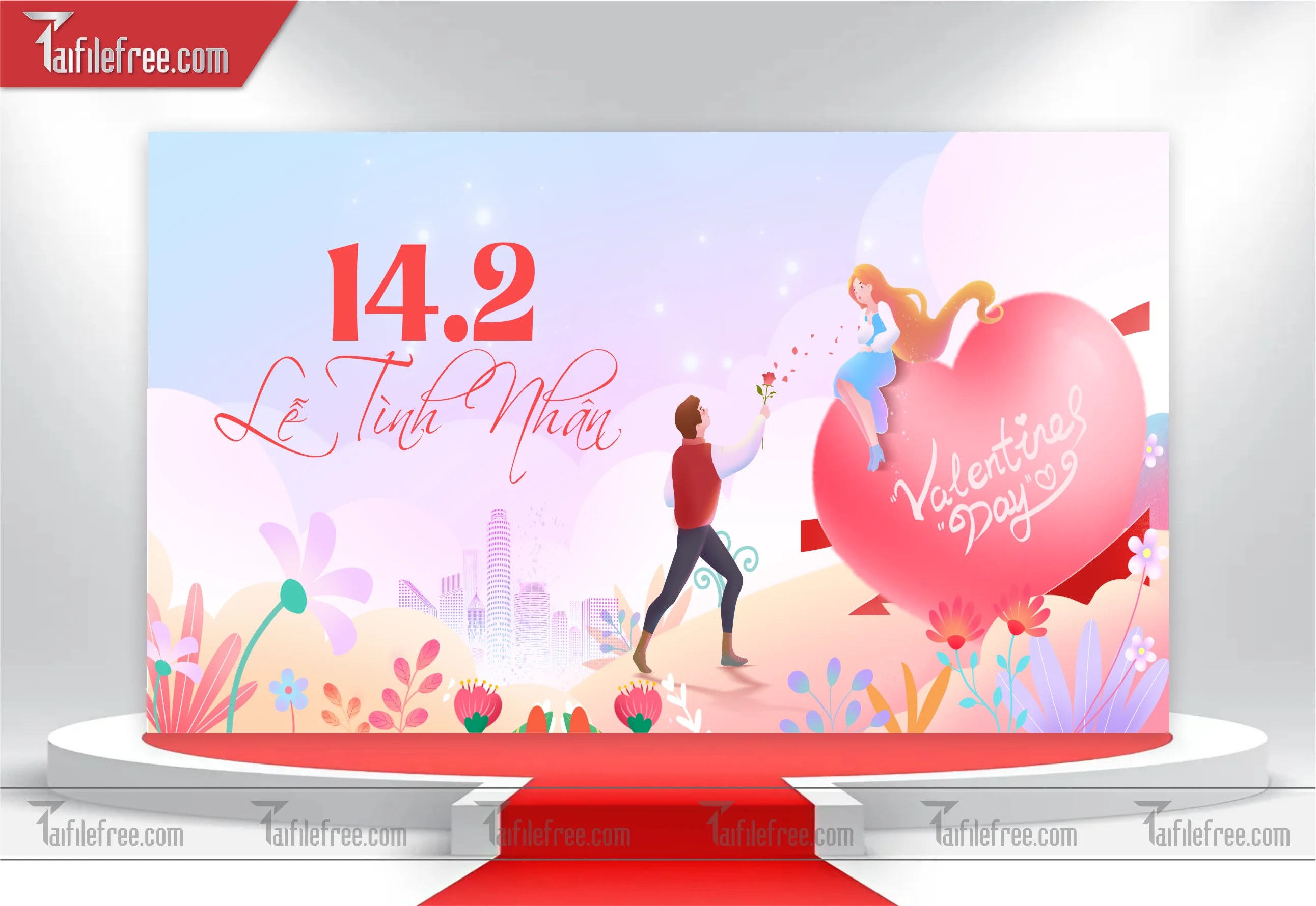Mẫu Thiết Kế Background Ngày Valentine 14-02_L13