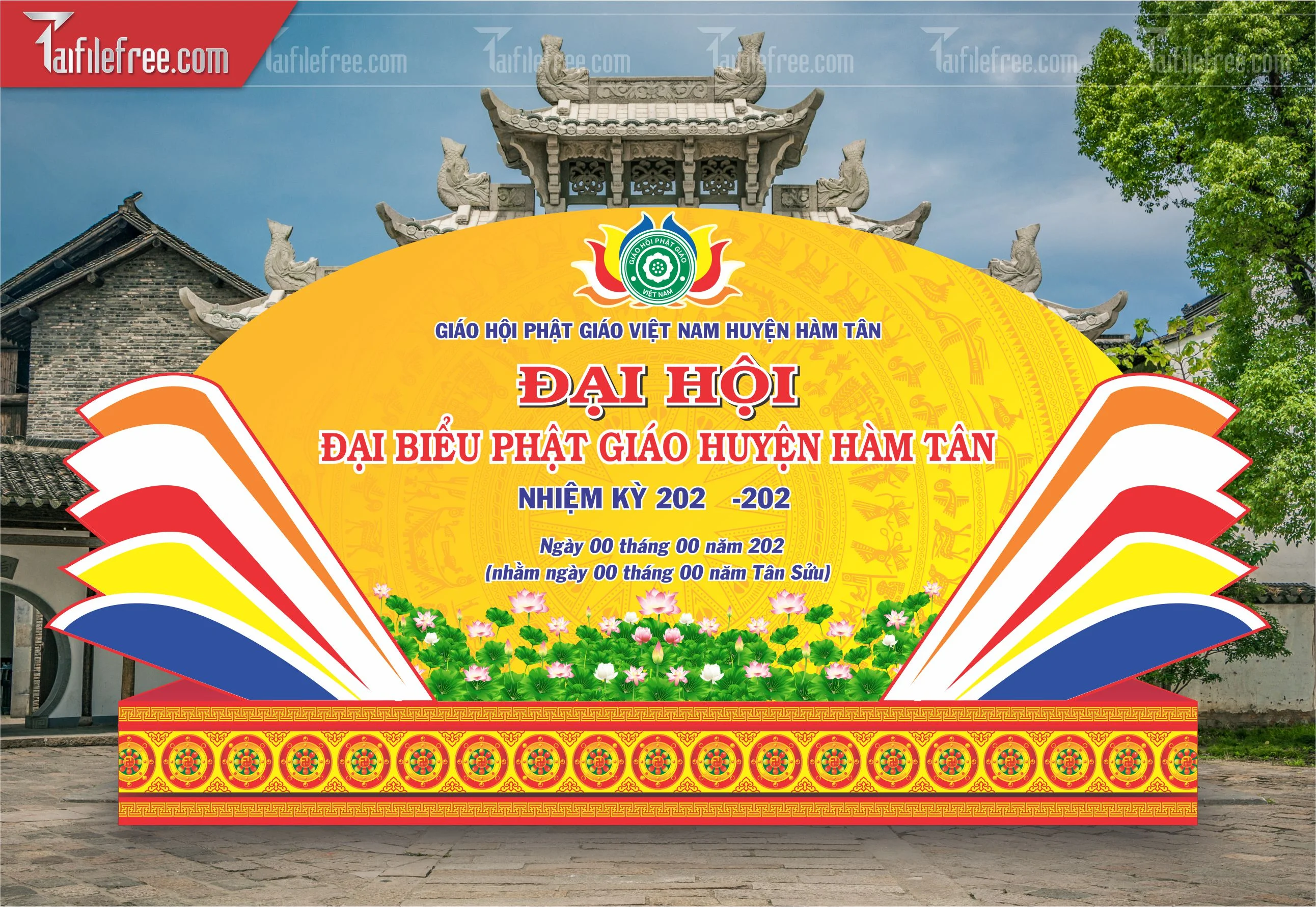 Phông nền sân khấu - Backdrop Trang Trí Mừng Lễ Phật Đản LPD102