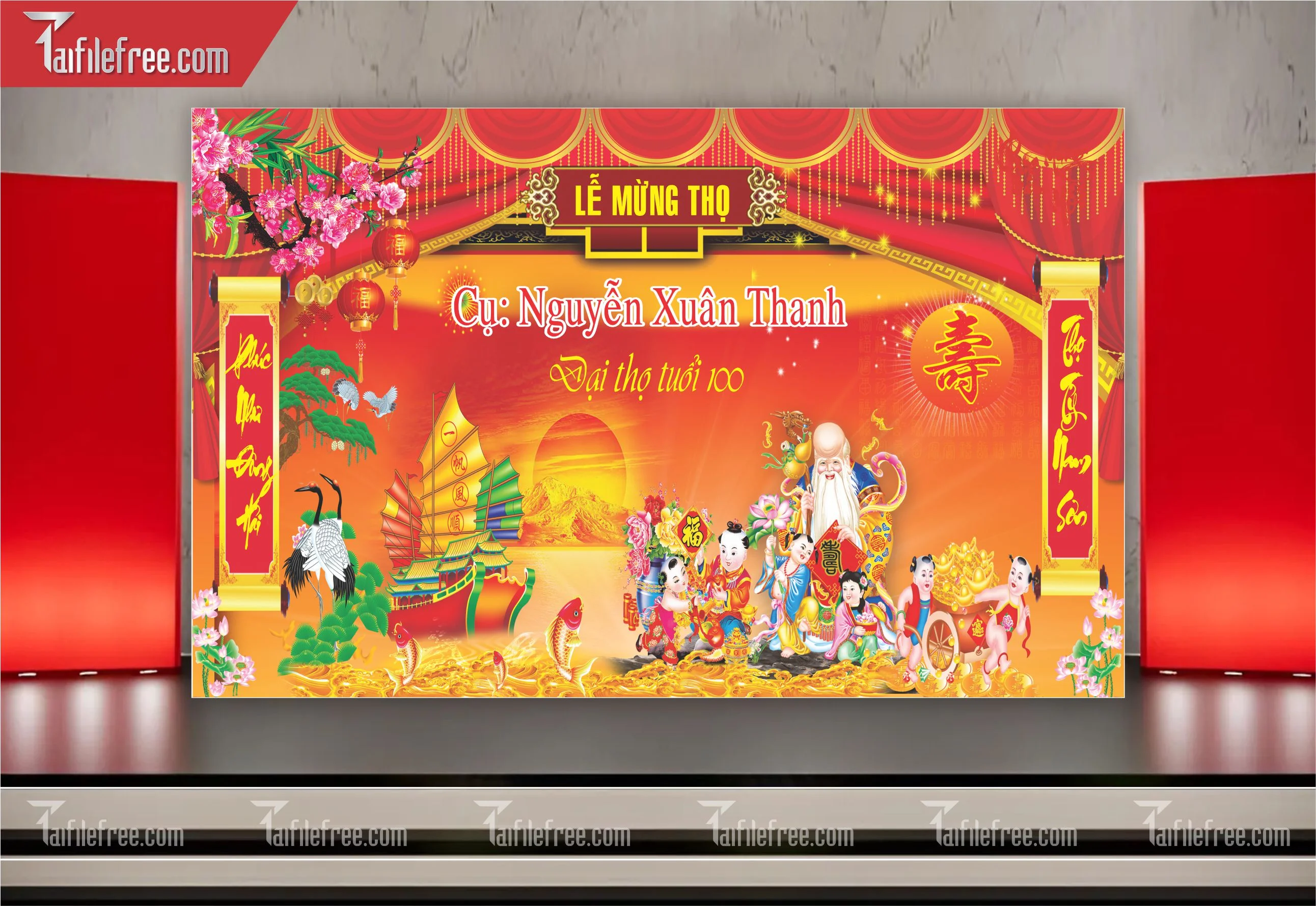 Background Phông Nền Mừng Thọ_MT13