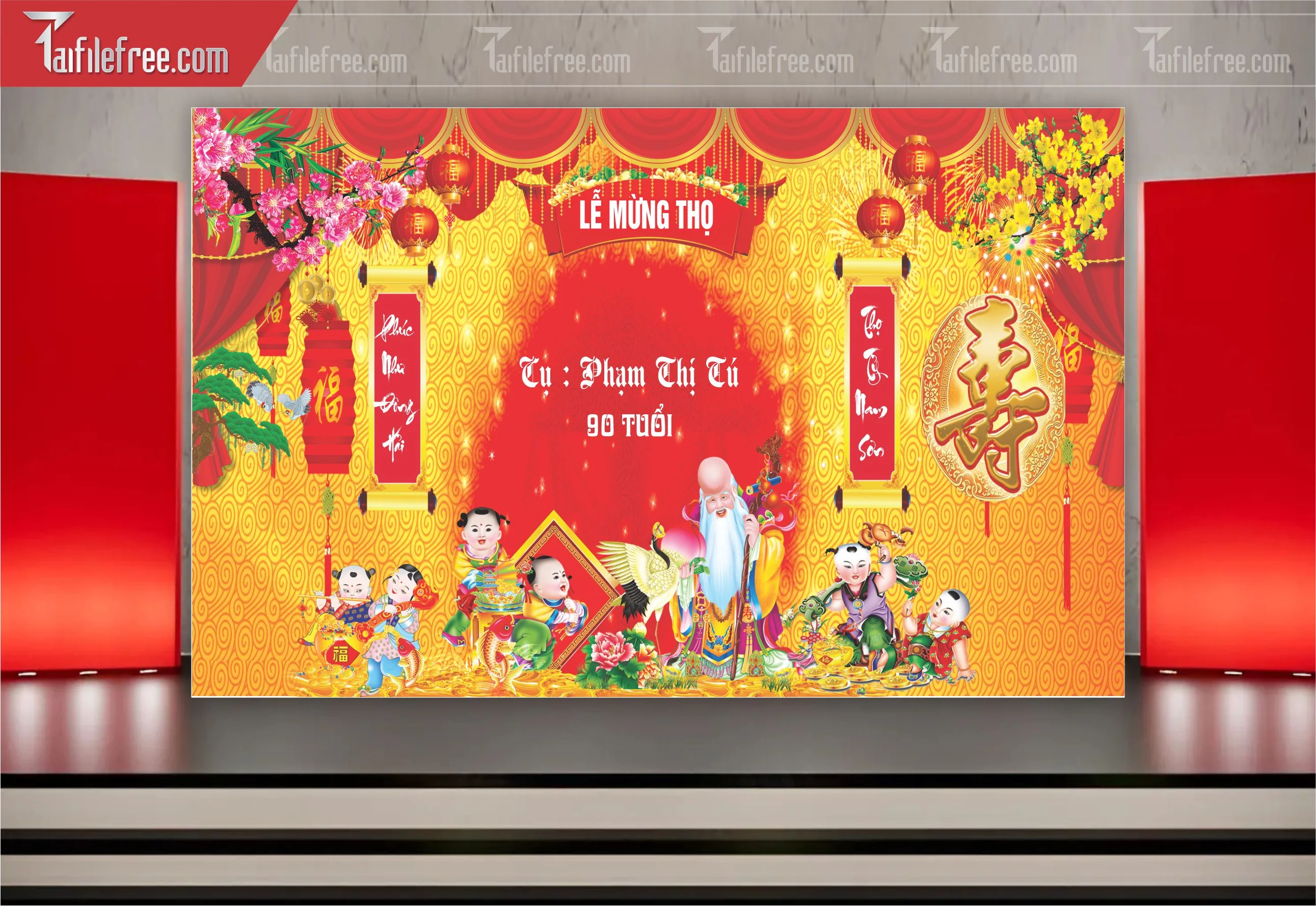 Background Phông Nền Mừng Thọ_MT38