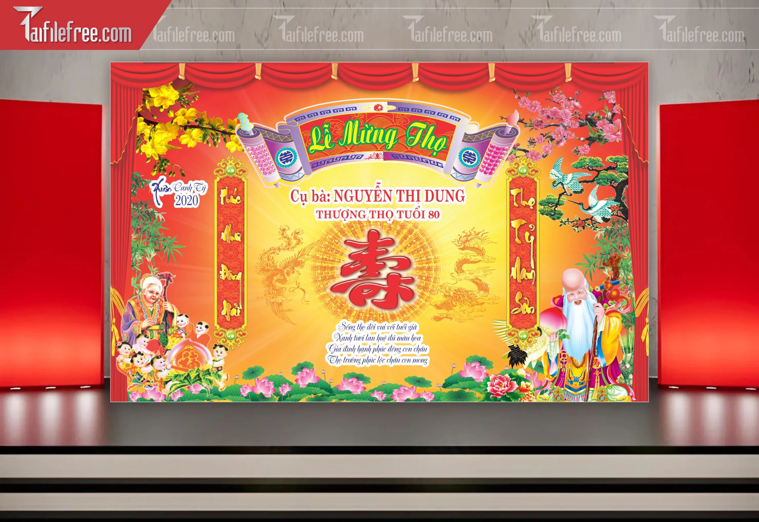Background Phông Nền Mừng Thọ_MT39