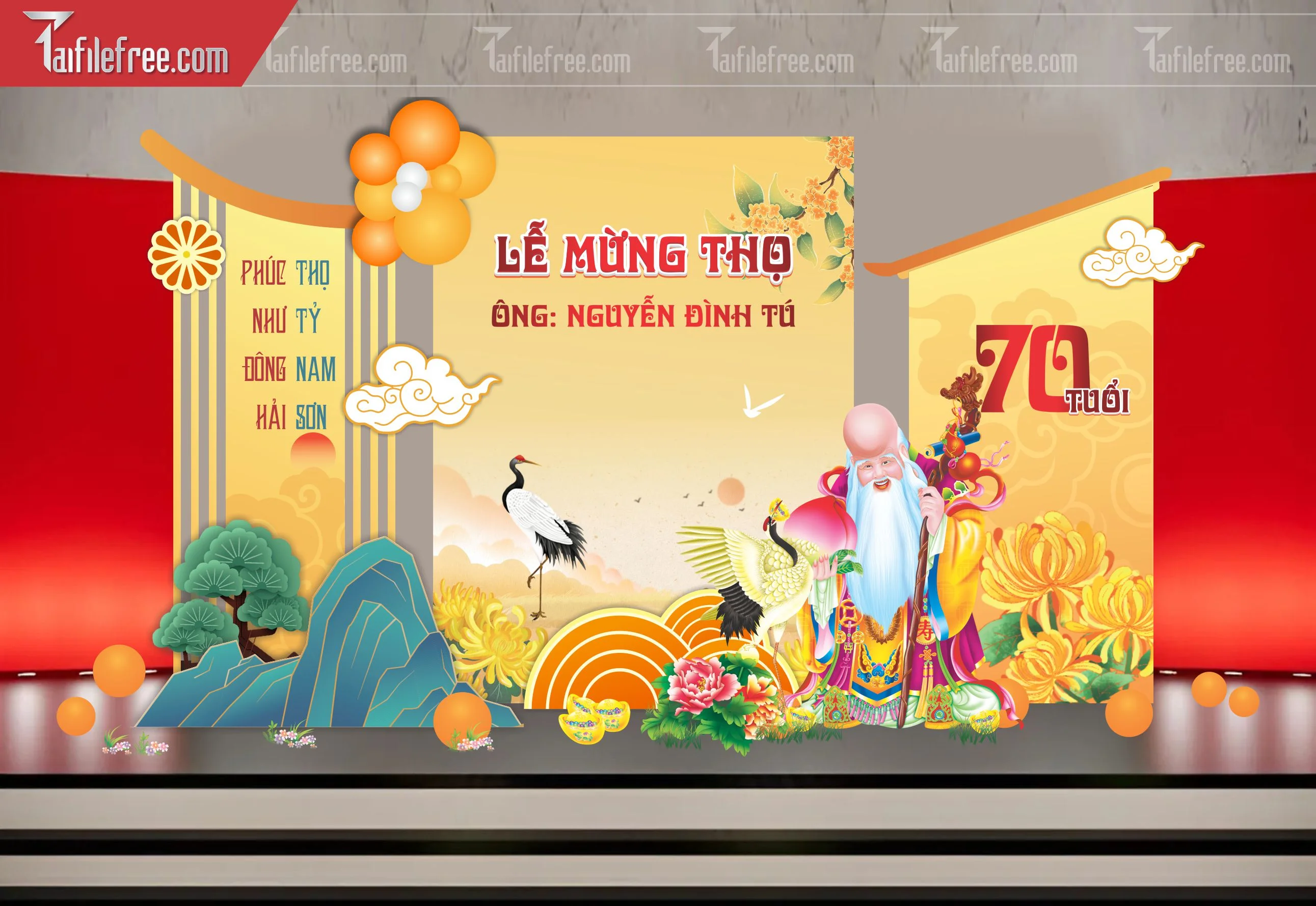 Background Phông Nền Mừng Thọ_MT53