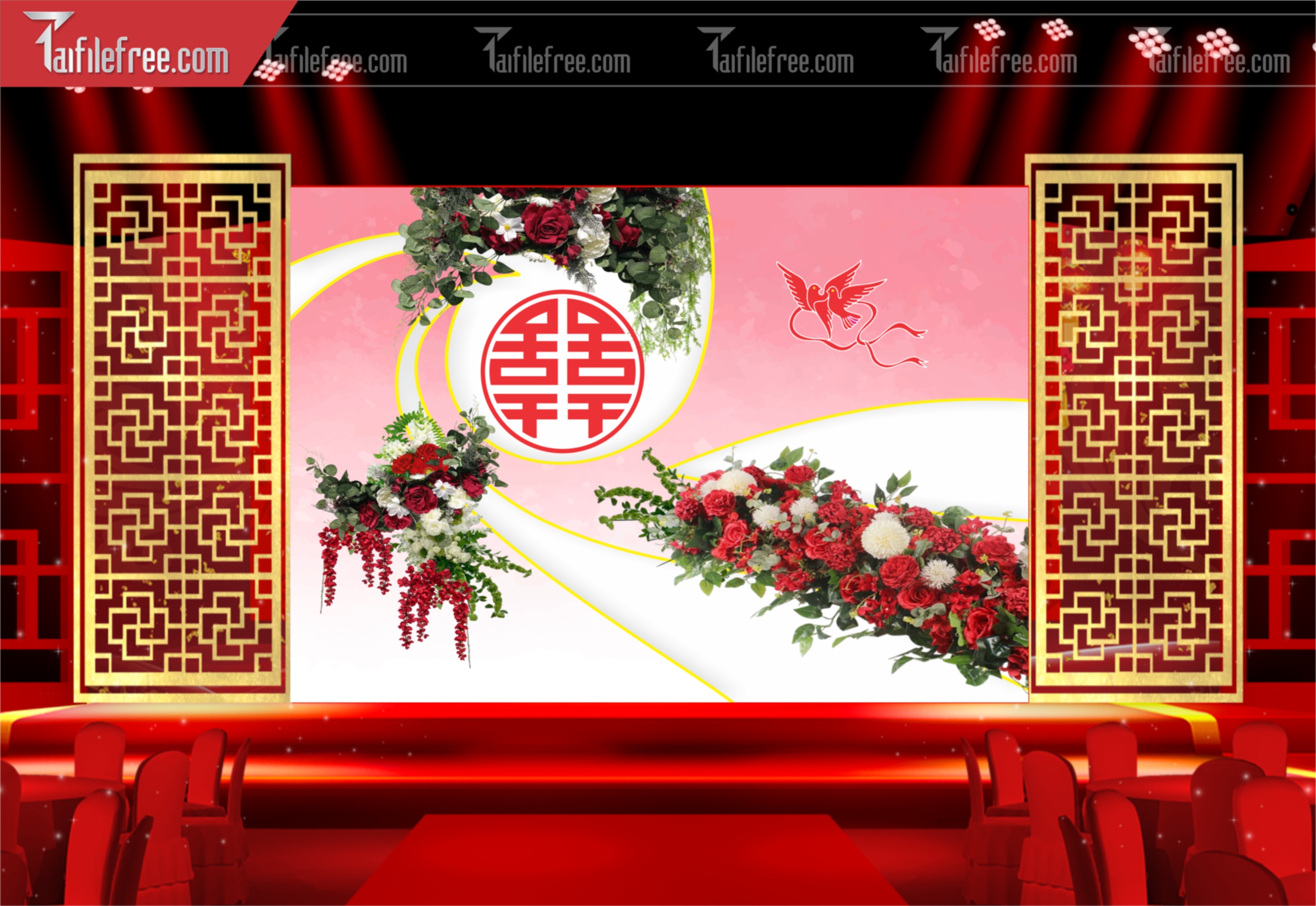 Mẫu Trang Trí Backdrop Đám Cưới Đẹp PDC101