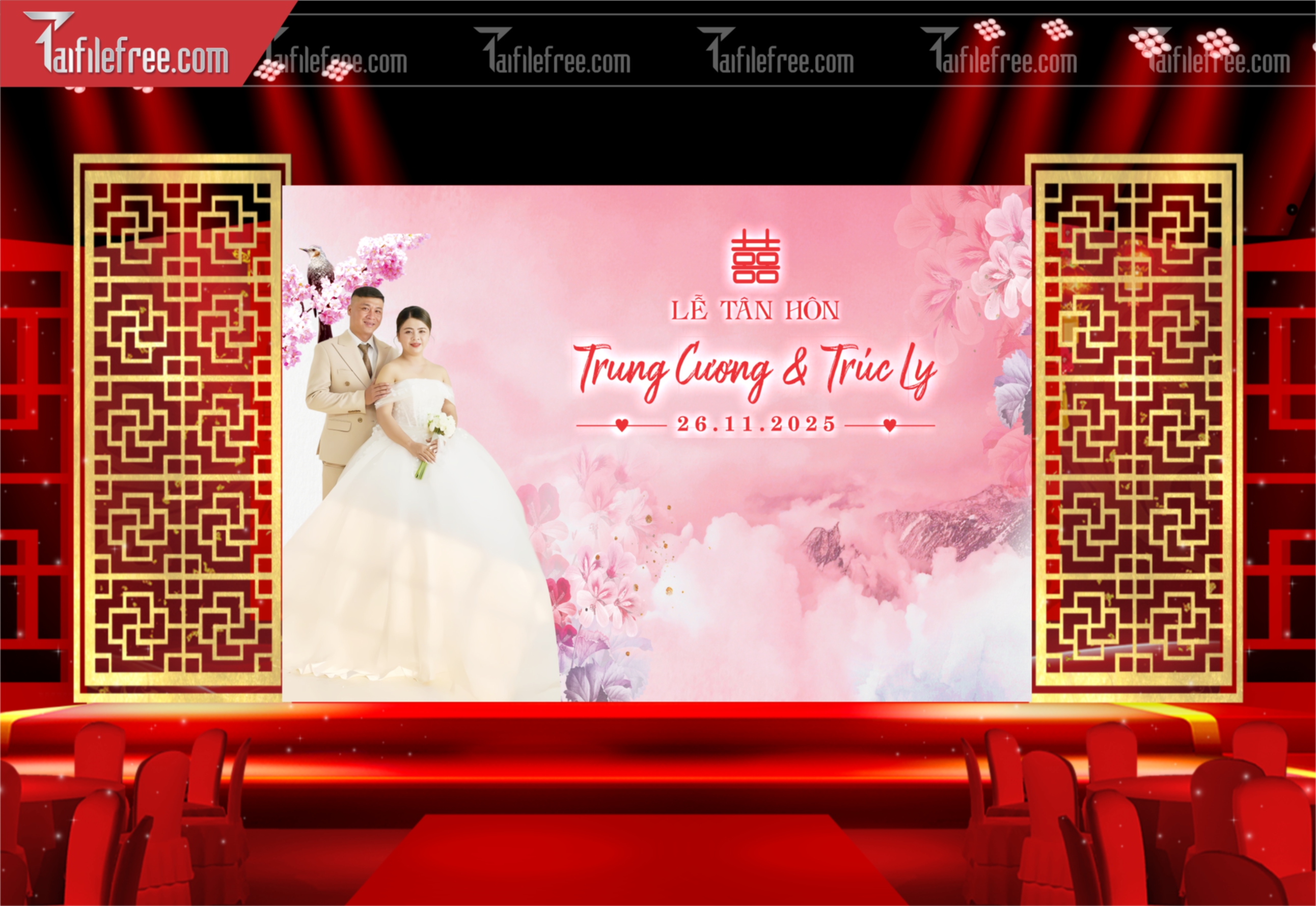 Mẫu Trang Trí Backdrop Đám Cưới Đẹp PDC102