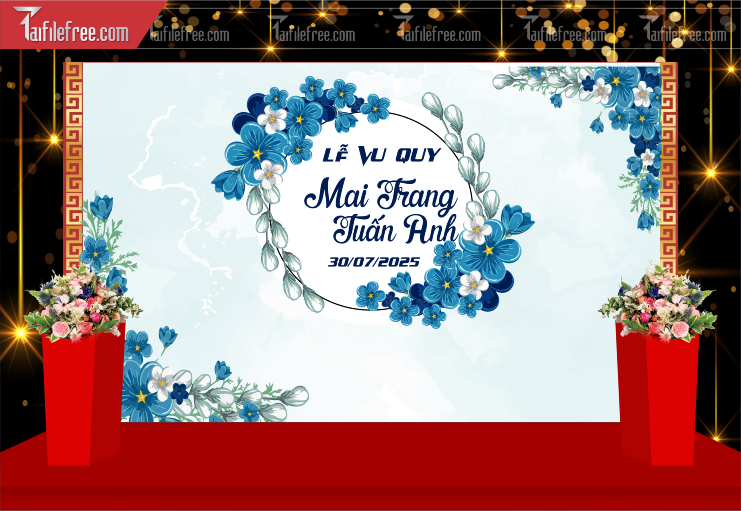 Mẫu Trang Trí Backdrop Đám Cưới Đẹp PDC109