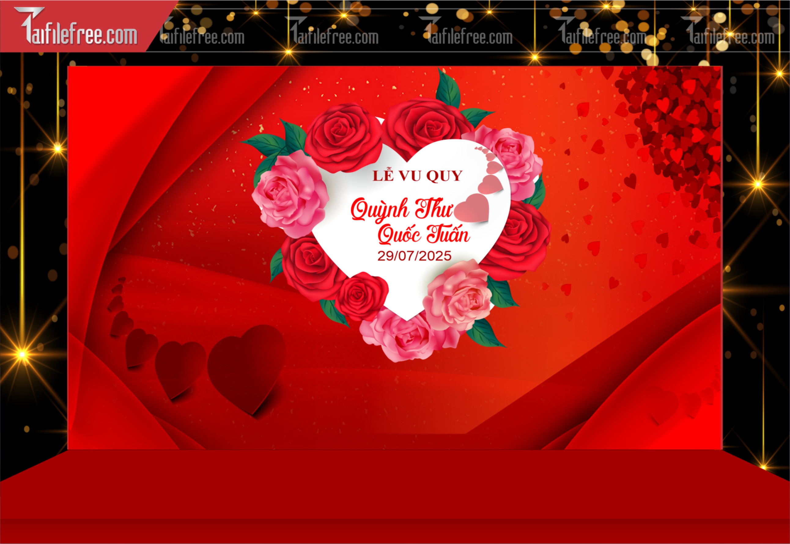 Mẫu Trang Trí Backdrop Đám Cưới Đẹp PDC112