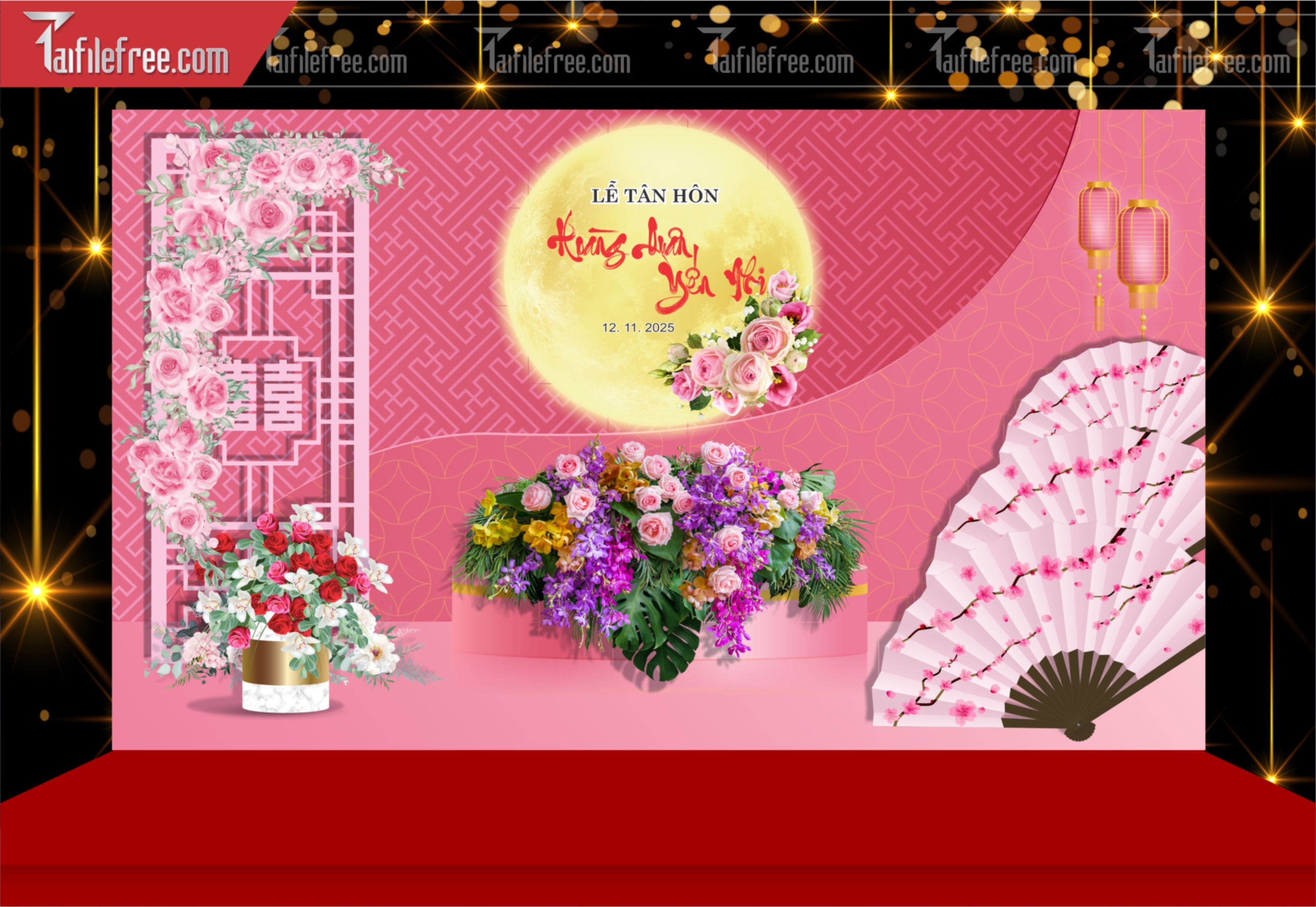 Mẫu Trang Trí Backdrop Đám Cưới Đẹp PDC118